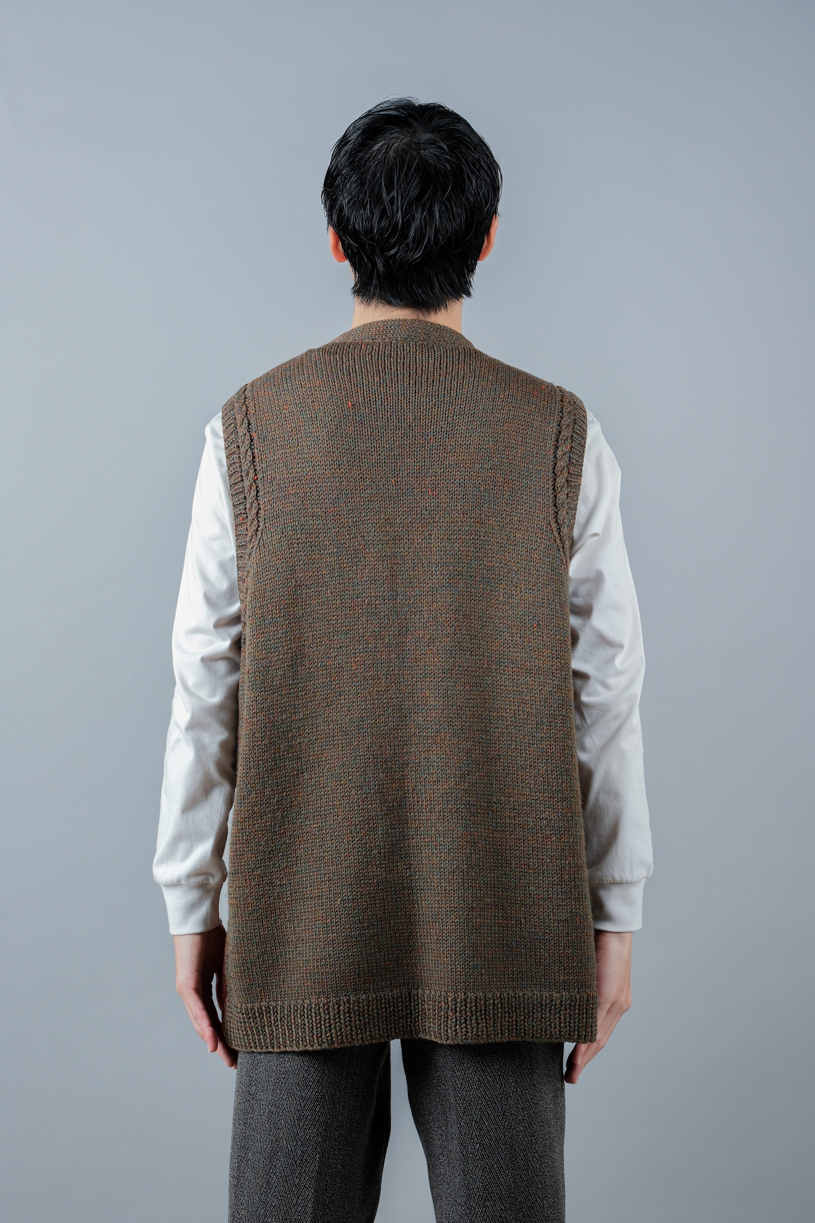 【~80's】British Vintage Mixed Wool Vest "Handmade"