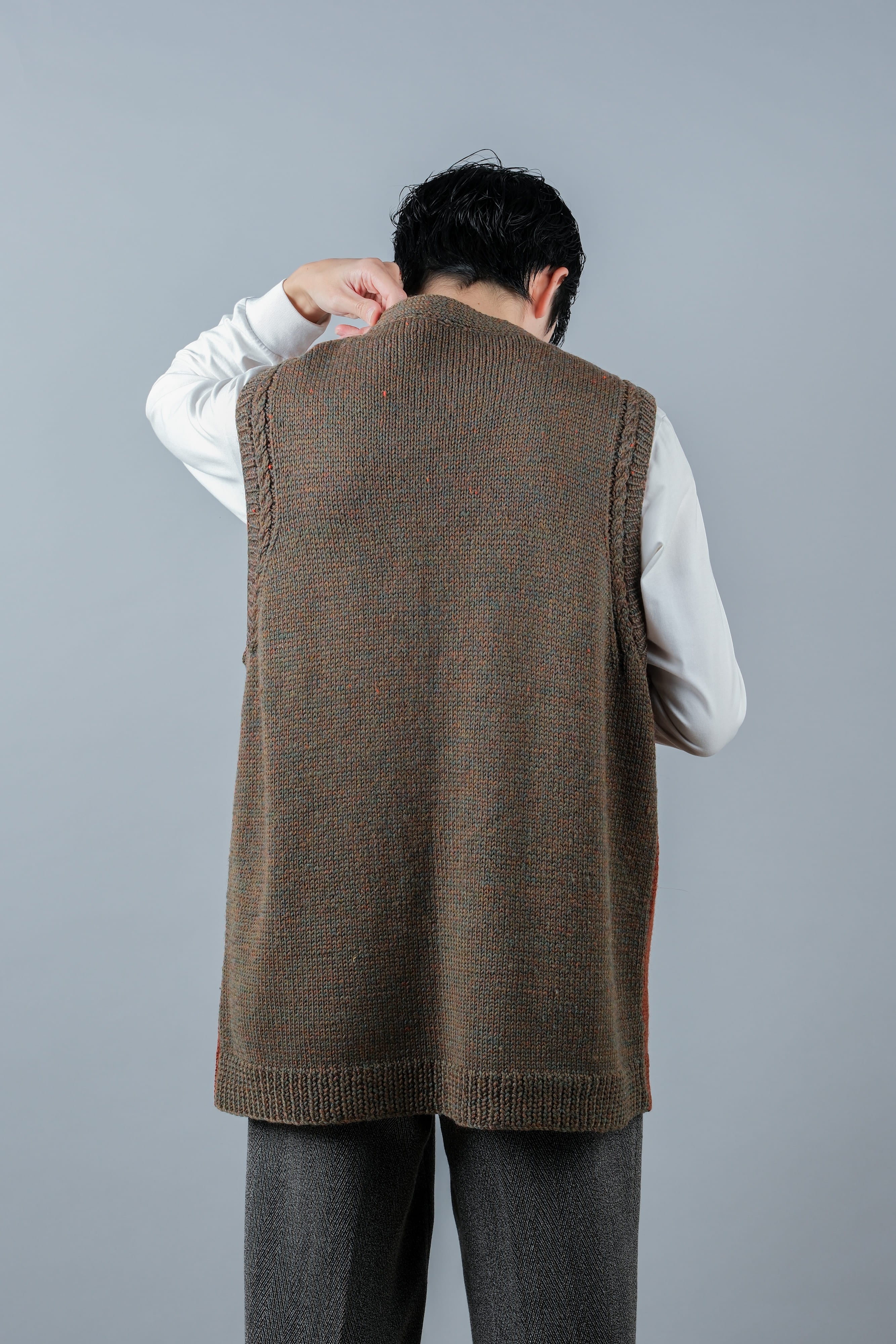 [~ 80's] British Vintage Mixed Wool Vest "Handmade"