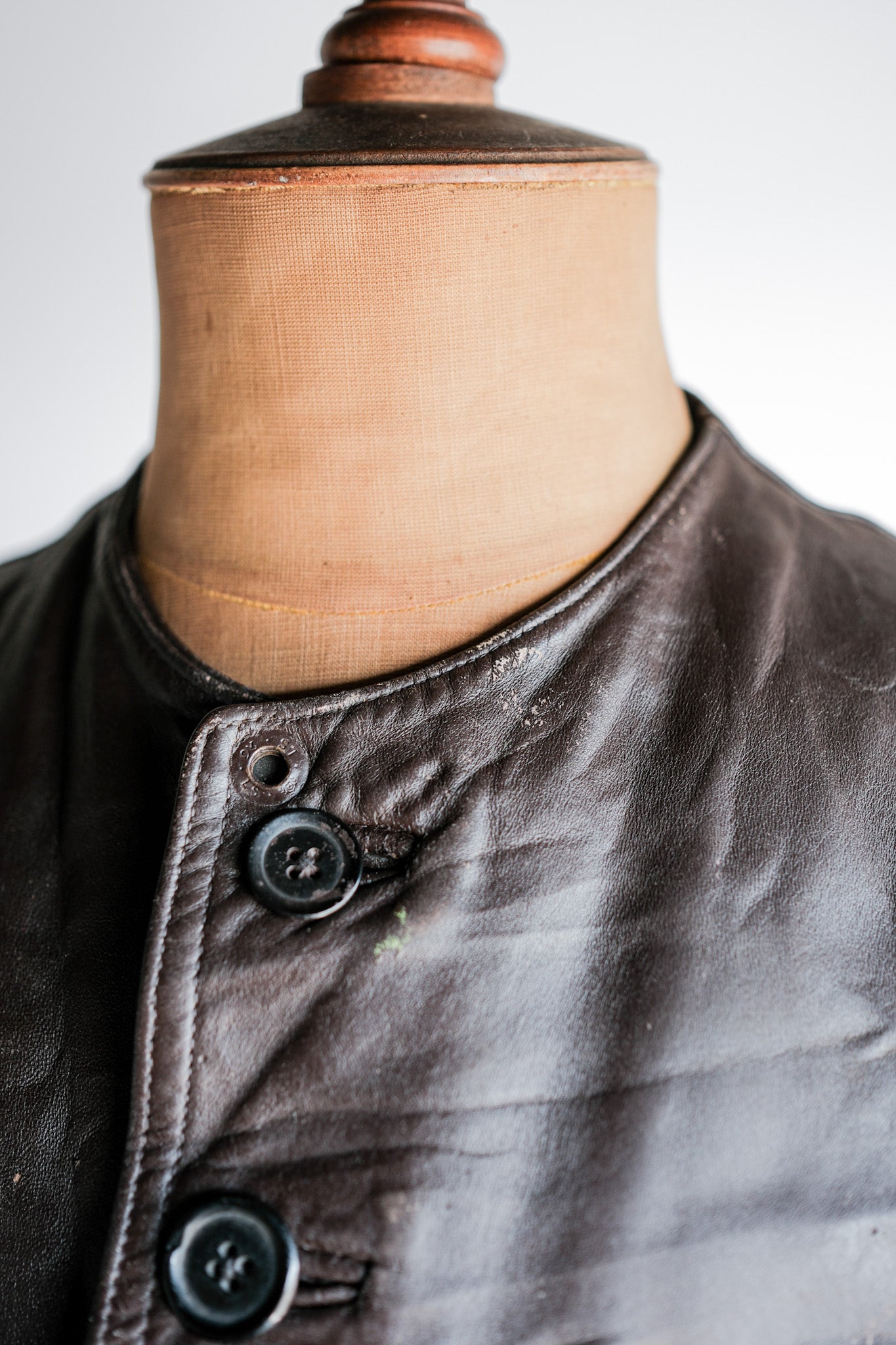 ［~40's］French Army Cavalier Leather Vest "Modified"