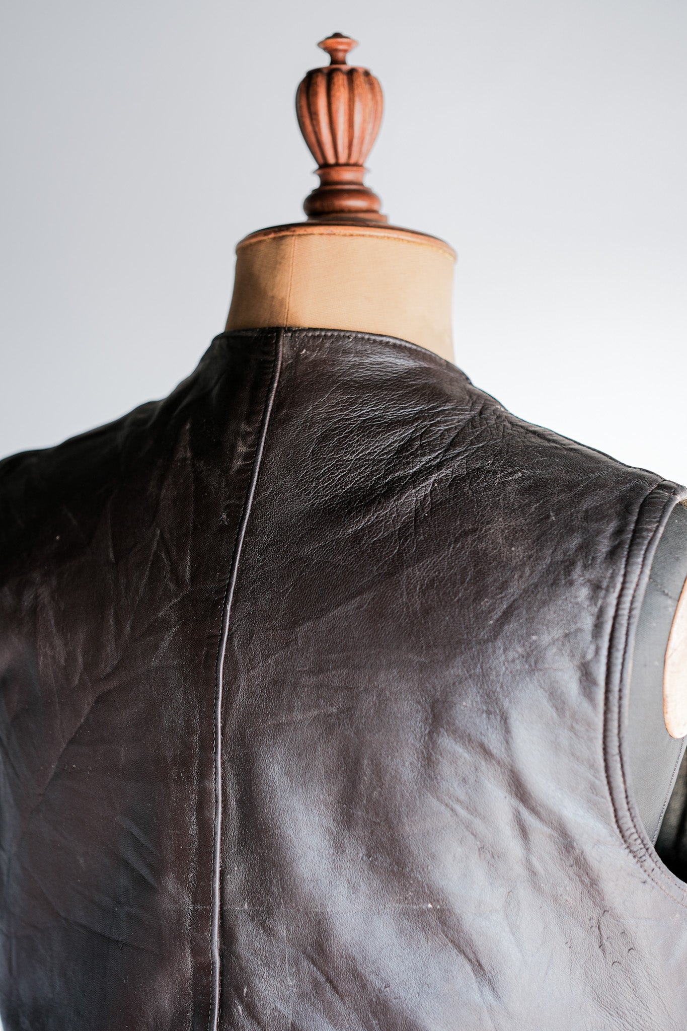 【~40's】French Army Cavalier Leather Vest "Modified"