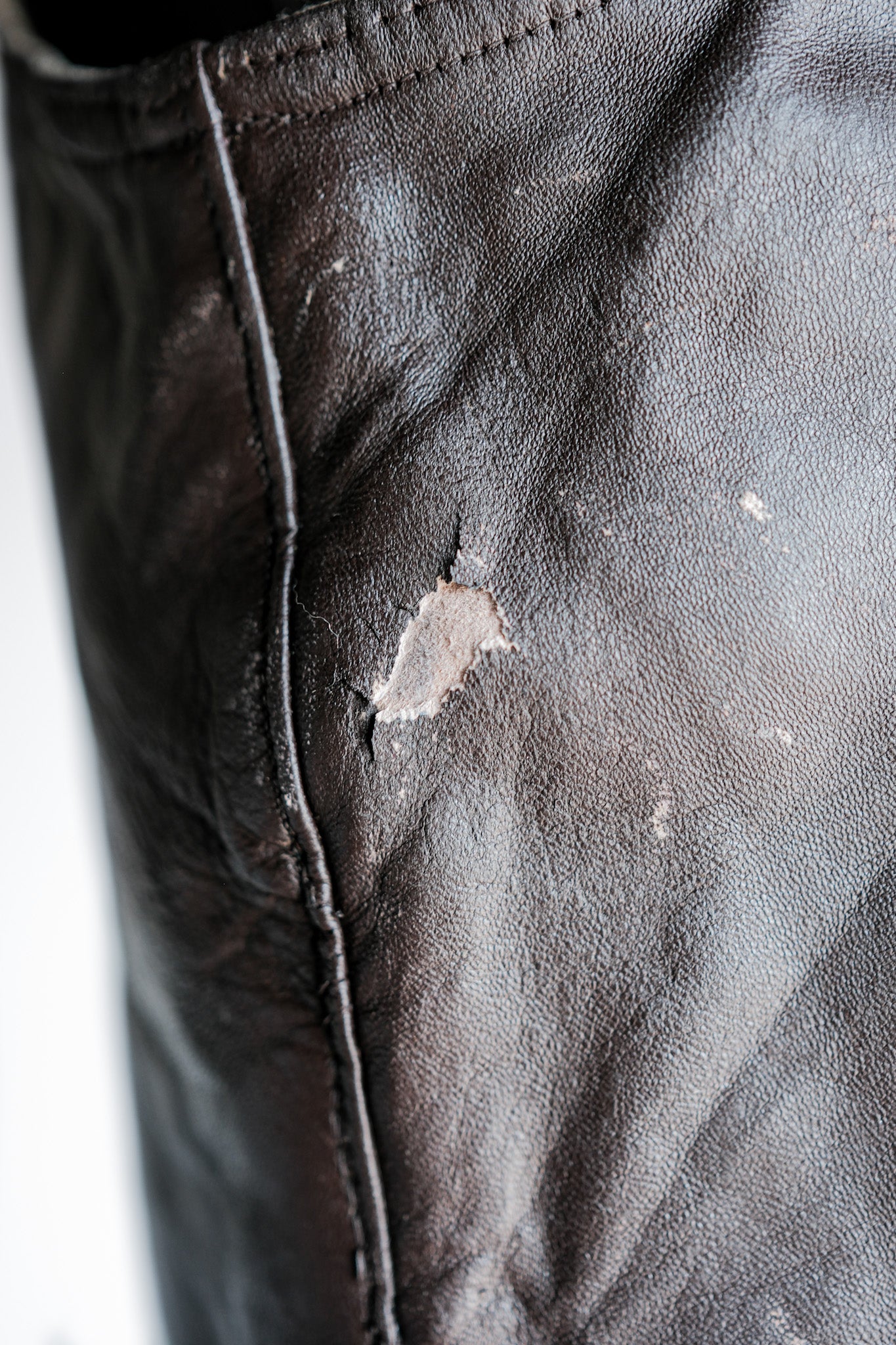 【~40's】French Army Cavalier Leather Vest "Modified"