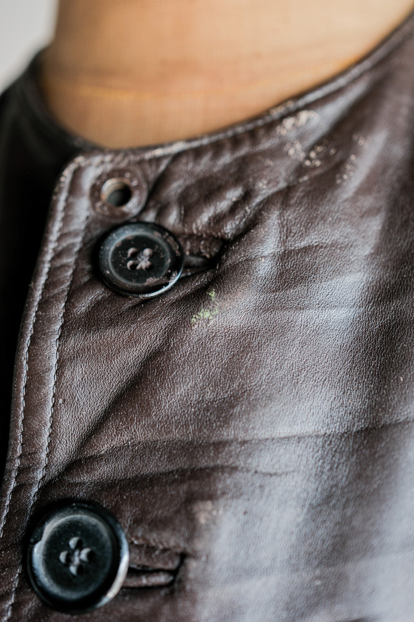 ［~40's］French Army Cavalier Leather Vest "Modified"