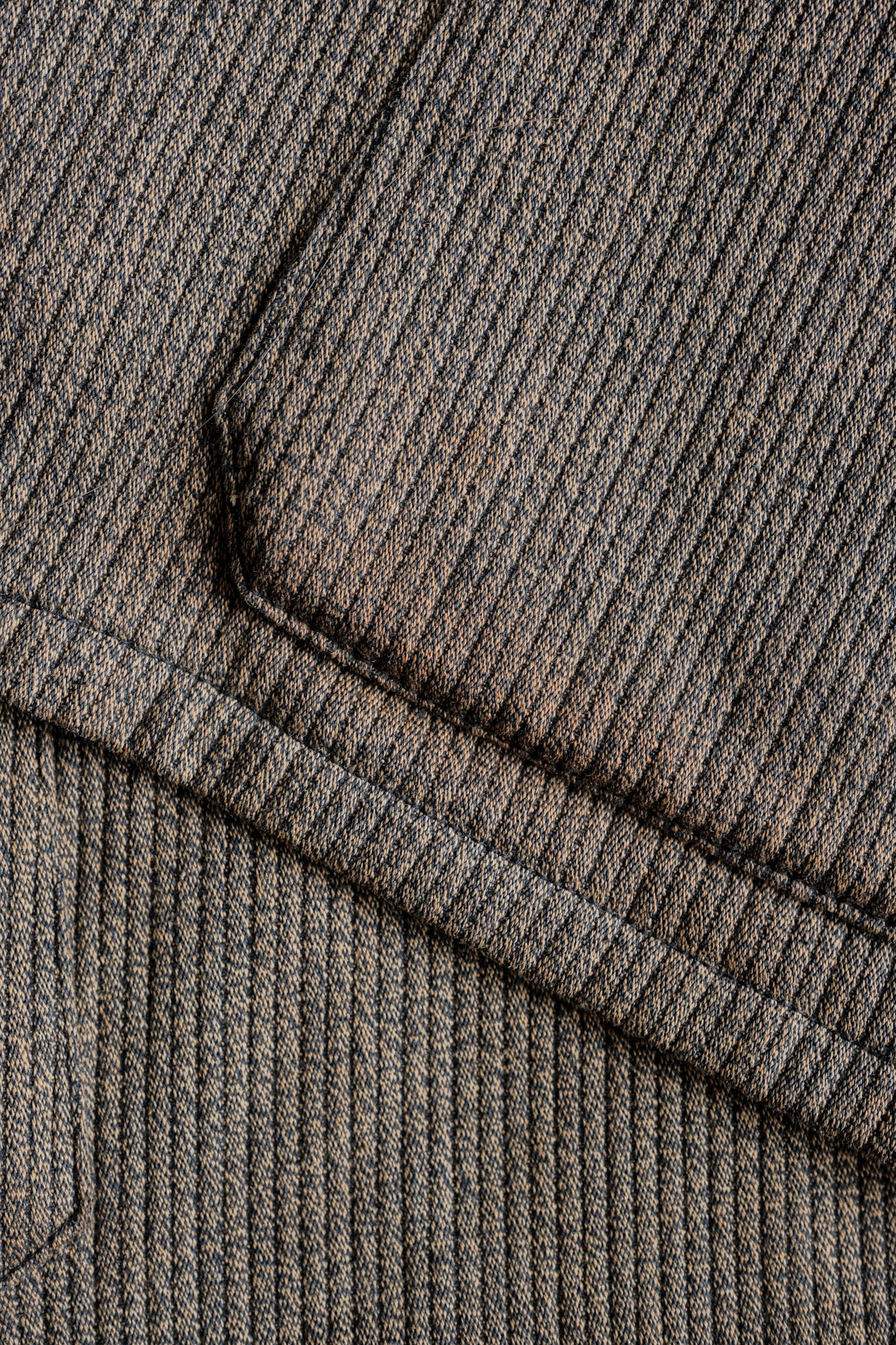 ［~60's］French Vintage Brown Salt & Pepper Cotton Pique Hunting Jacket With Chin Strap