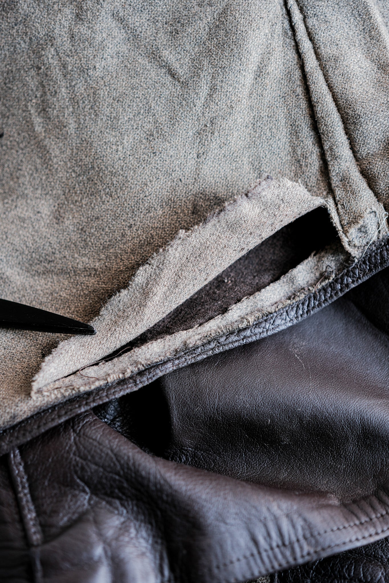 【~40's】French Army Cavalier Leather Vest "Modified"