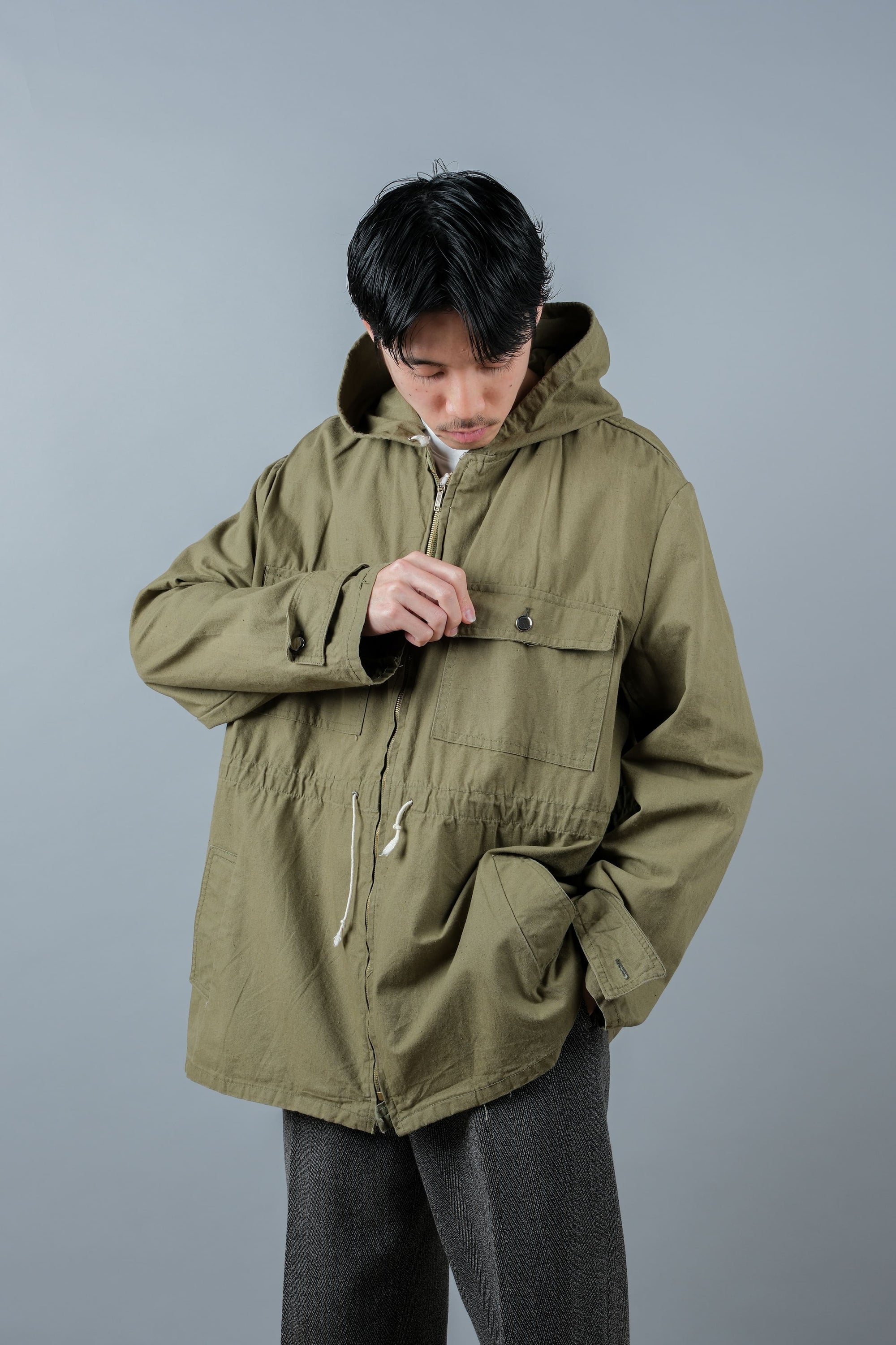 ［~70's］Europe Vintage Zip Up Hooded Jacket