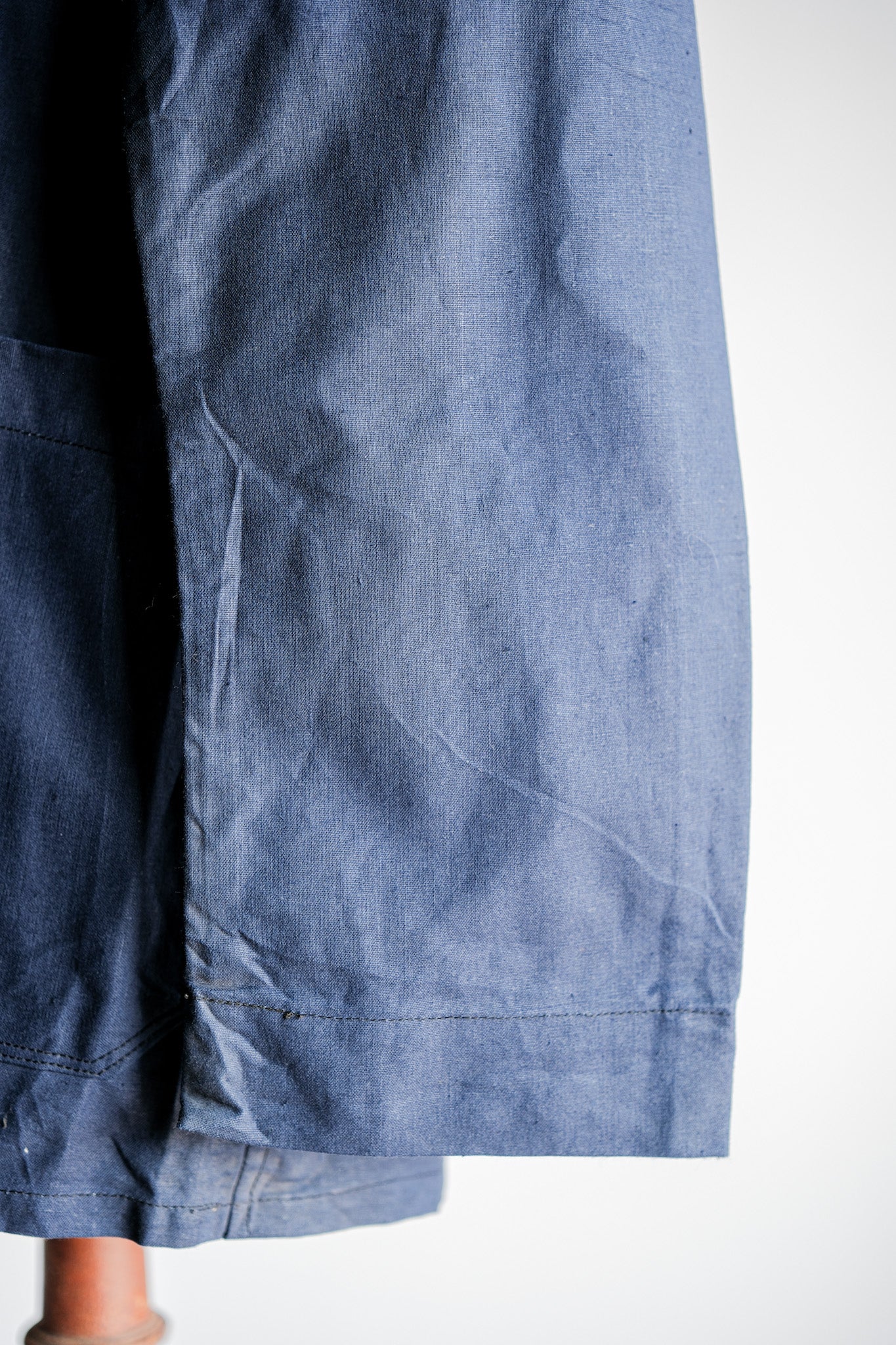 【~50's】French Vintage Blue Linen Lapel Work Jacket "Dead Stock"