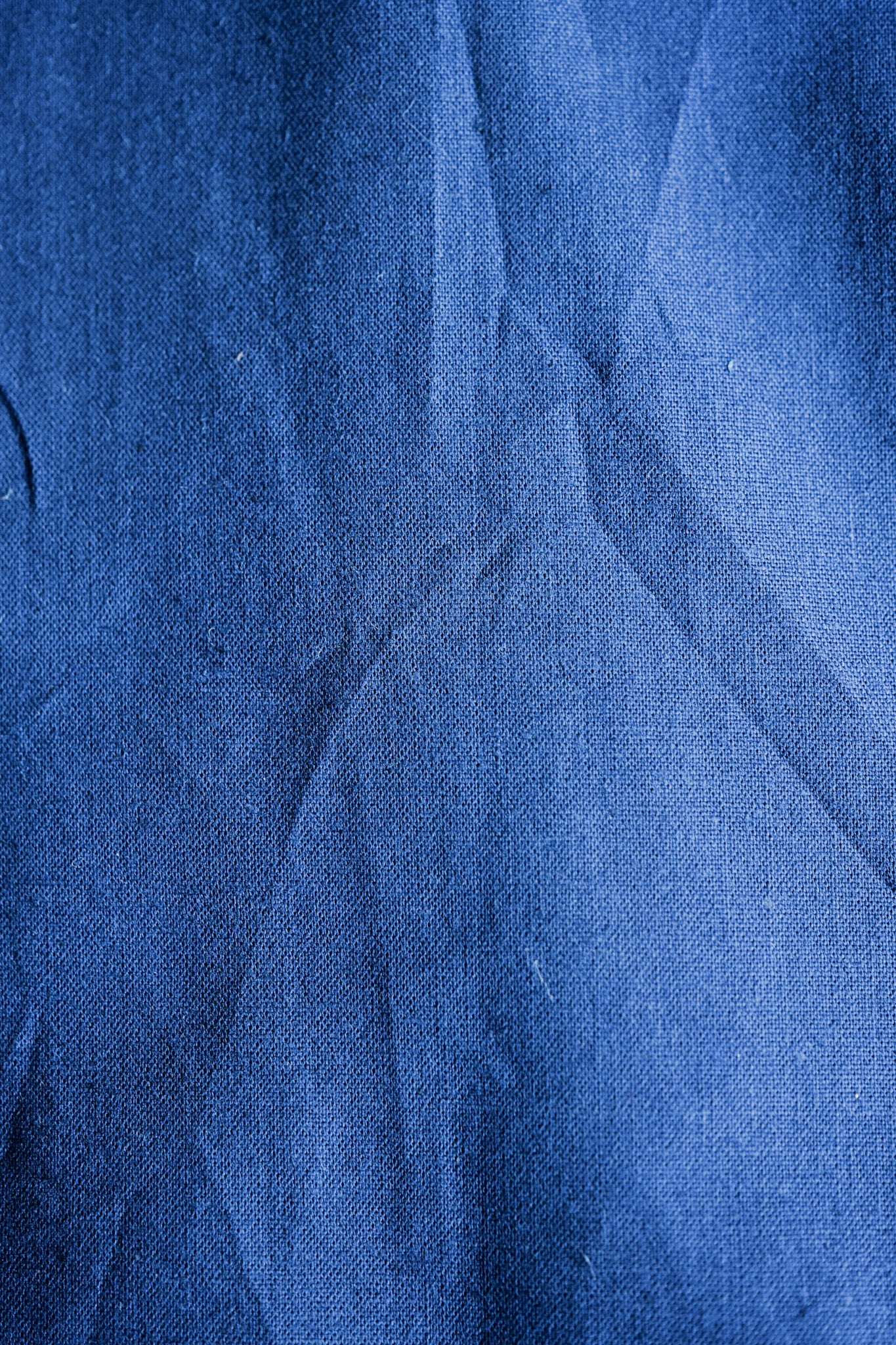 [~ 50's] French Vintage Blue Linen Lapel Work Jacket "Dead Stock"