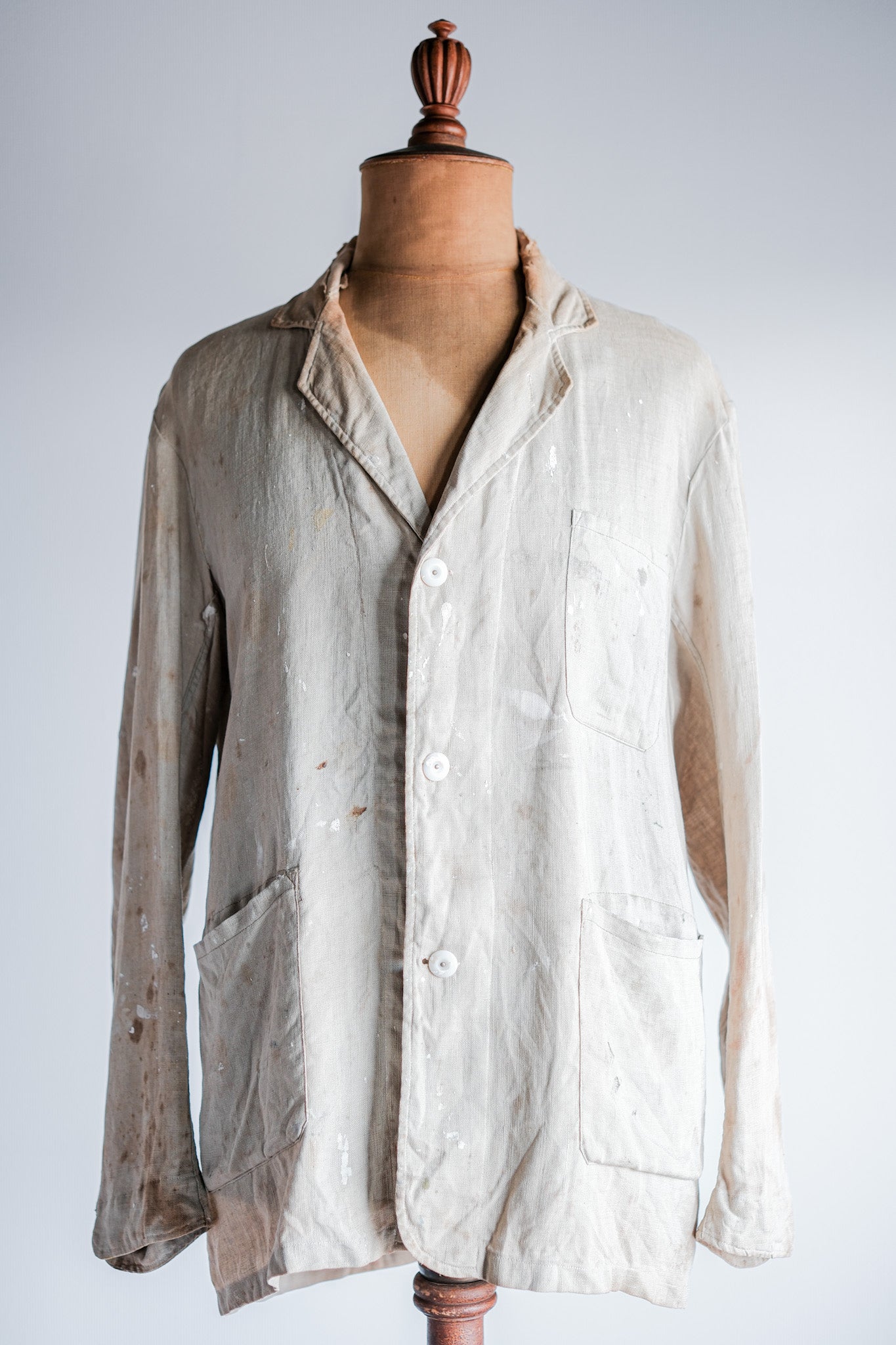 [~ 40's] British Vintage Irish Linen Abel Work Jacket "Boro"