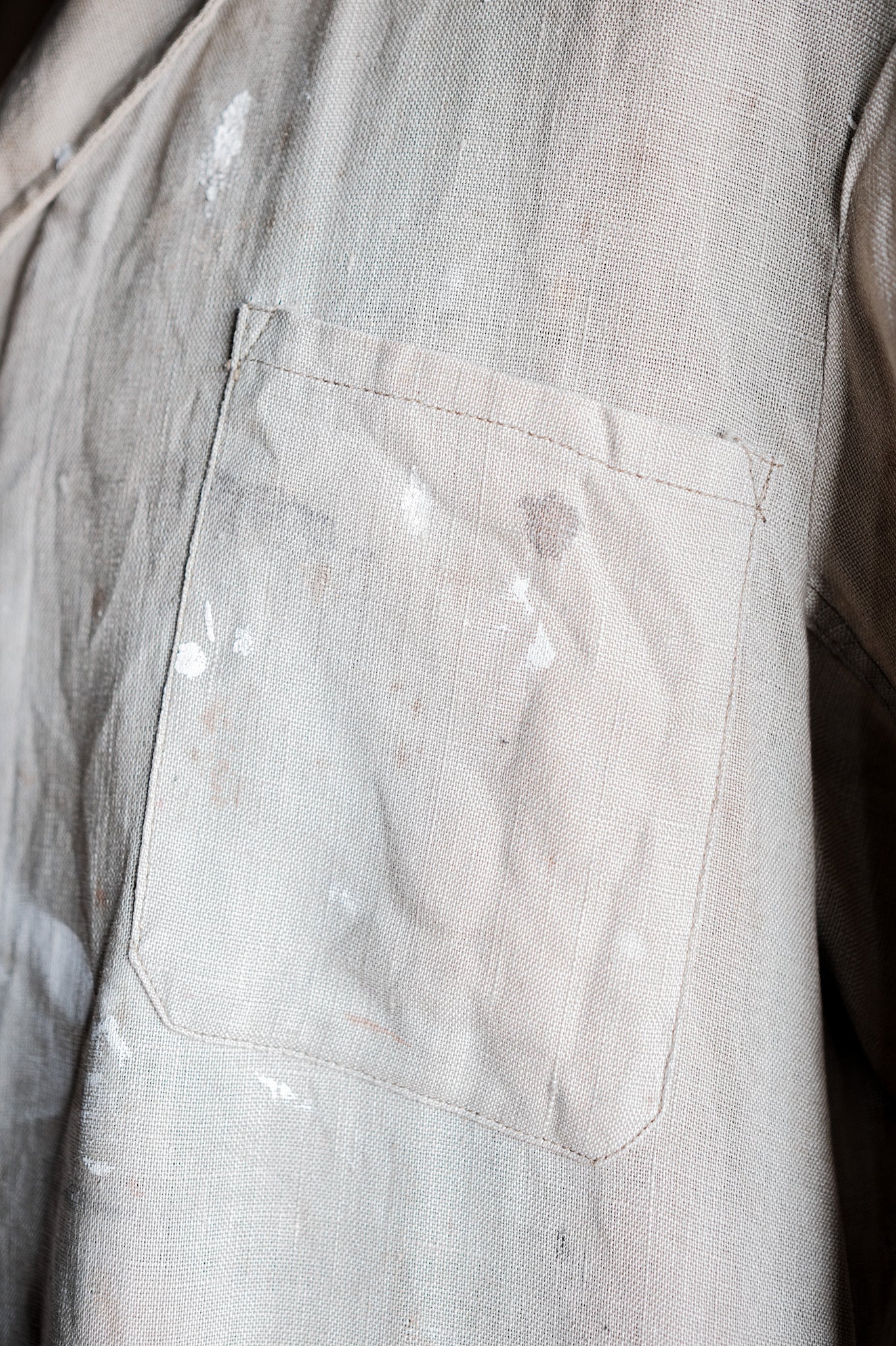 【~40's】British Vintage Irish Linen Lapel Work Jacket "Boro"