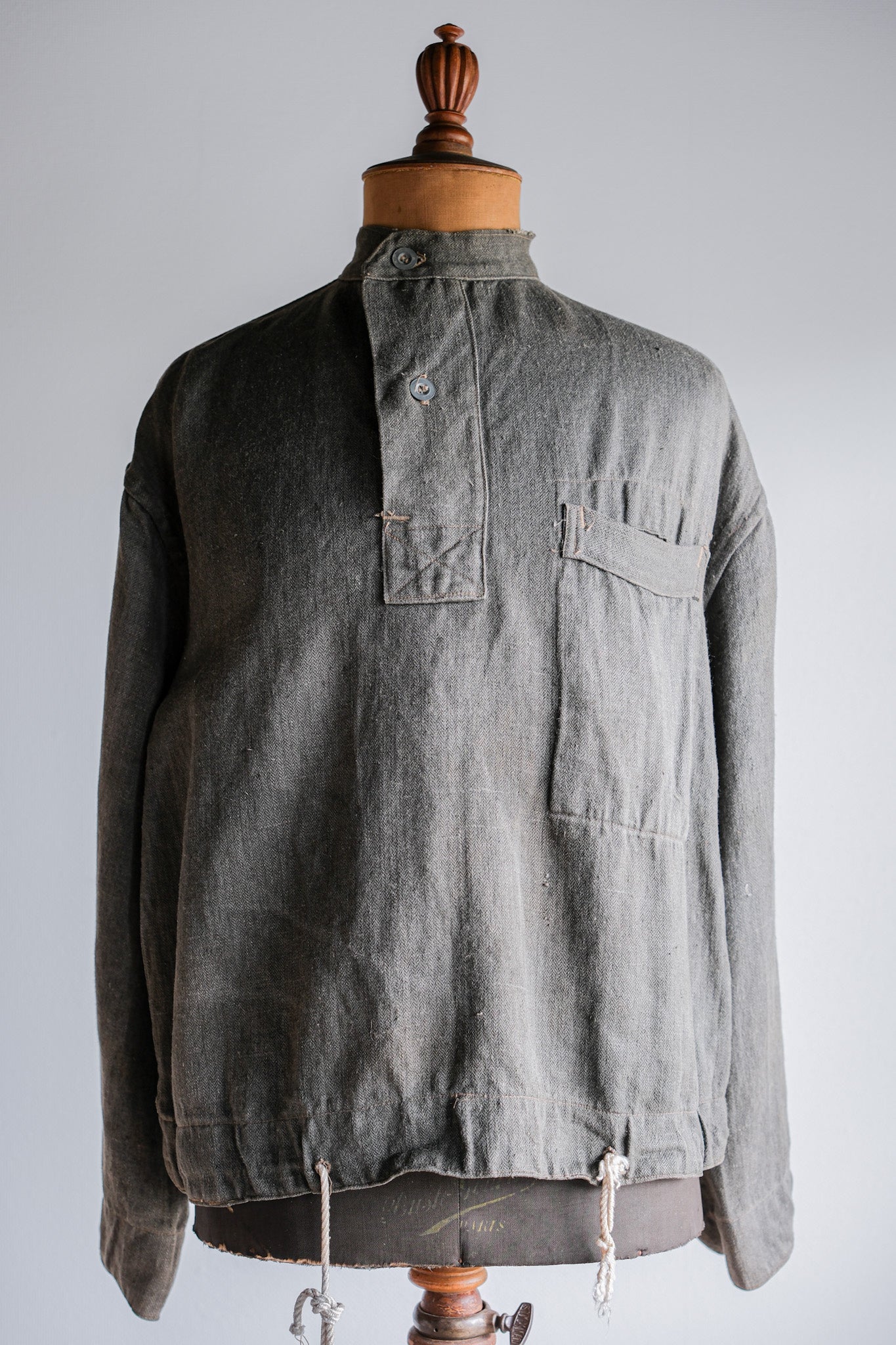 [~ 40's] WWⅡ German Navy Gray Drillich HBT Linen Work Smock "UNUSUAL COLOR" "Kriegsmarine"