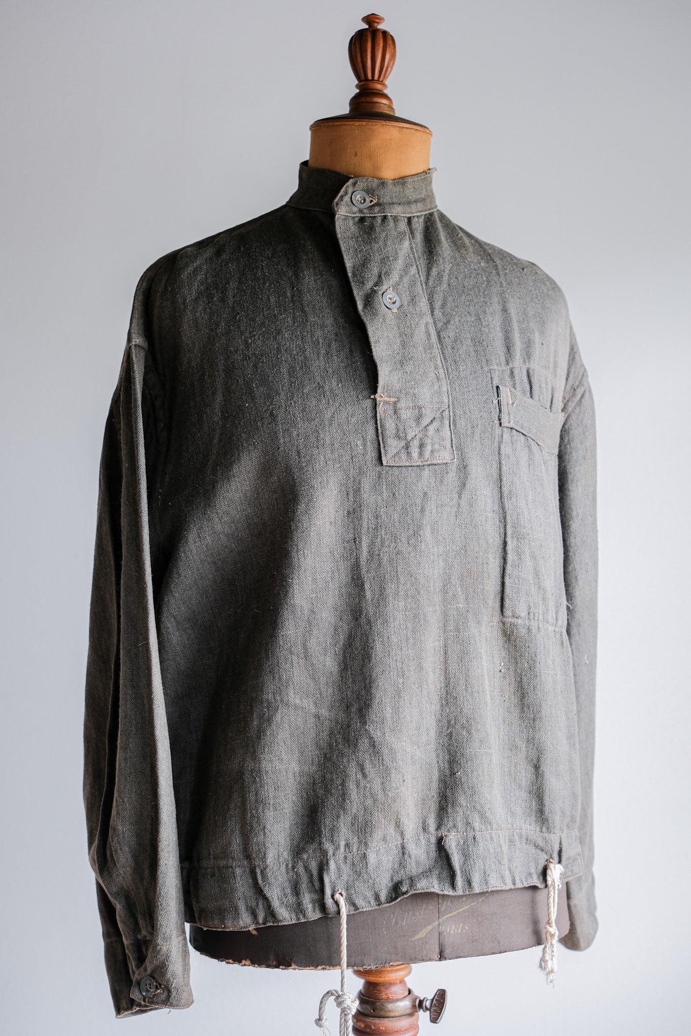 ［~40's］WWⅡ German Navy Gray Drillich HBT Linen Work Smock "Unusual Color" "Kriegsmarine"