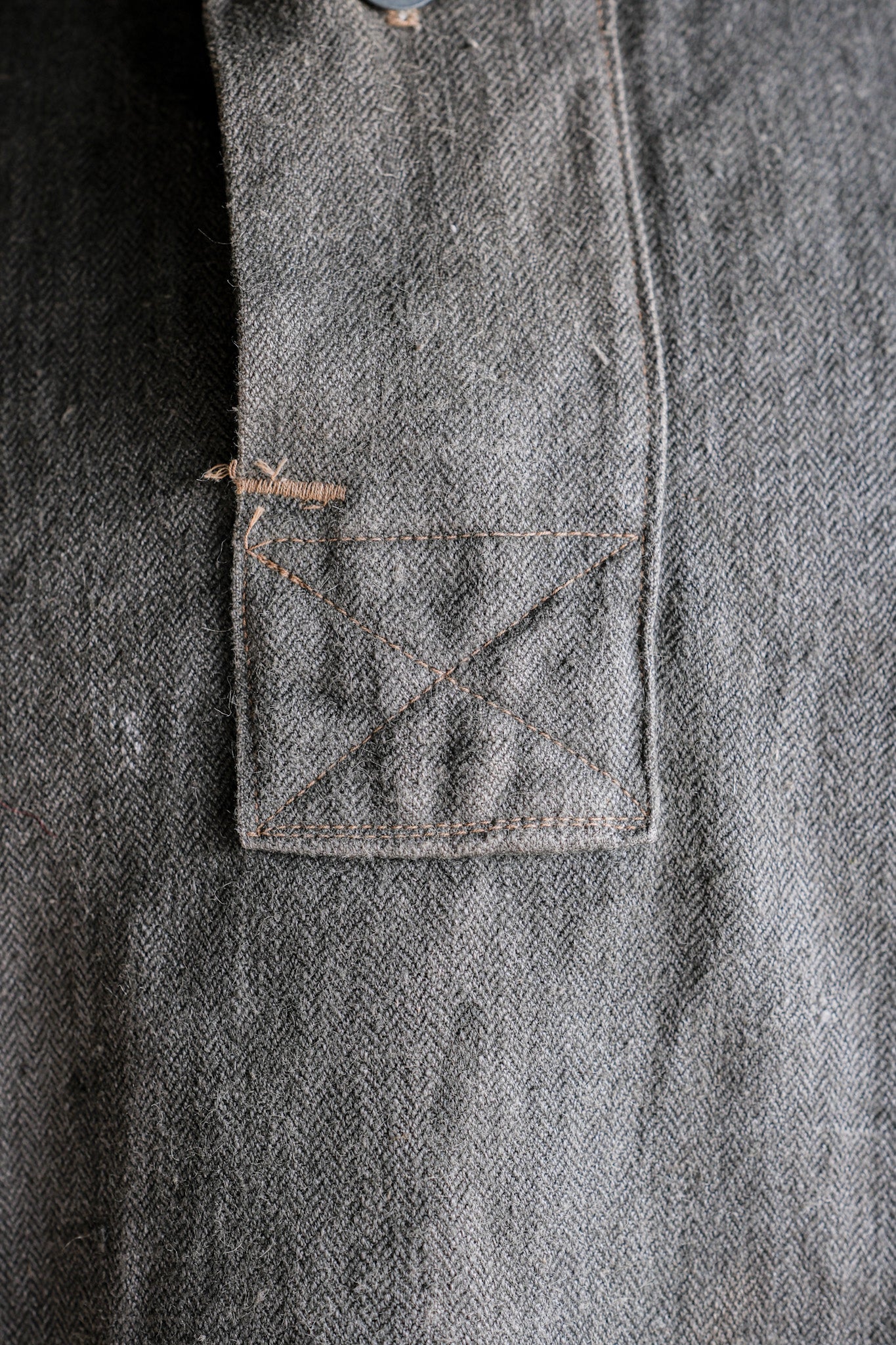［~40's］WWⅡ German Navy Gray Drillich HBT Linen Work Smock "Unusual Color" "Kriegsmarine"