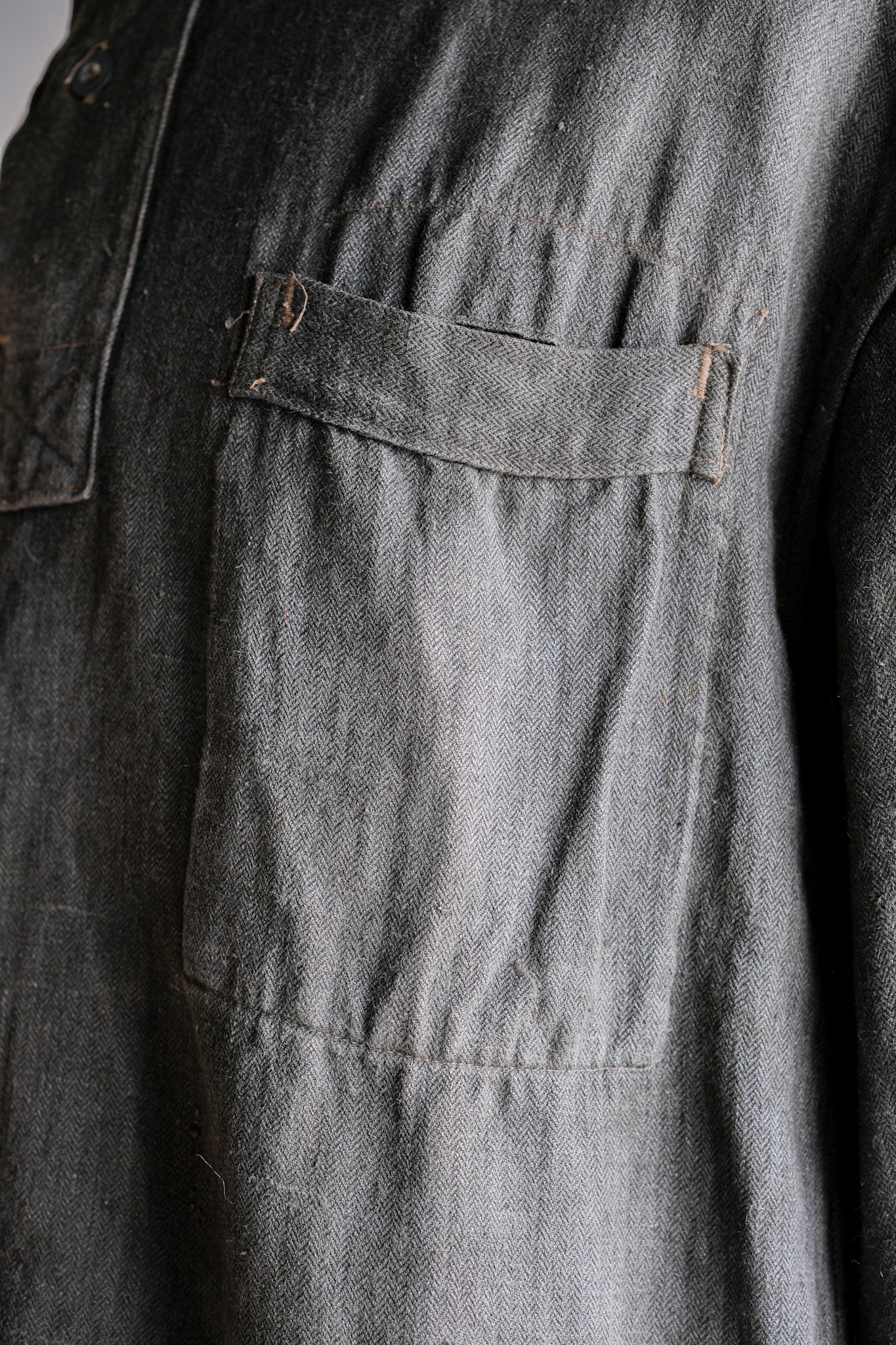 ［~40's］WWⅡ German Navy Gray Drillich HBT Linen Work Smock "Unusual Color" "Kriegsmarine"