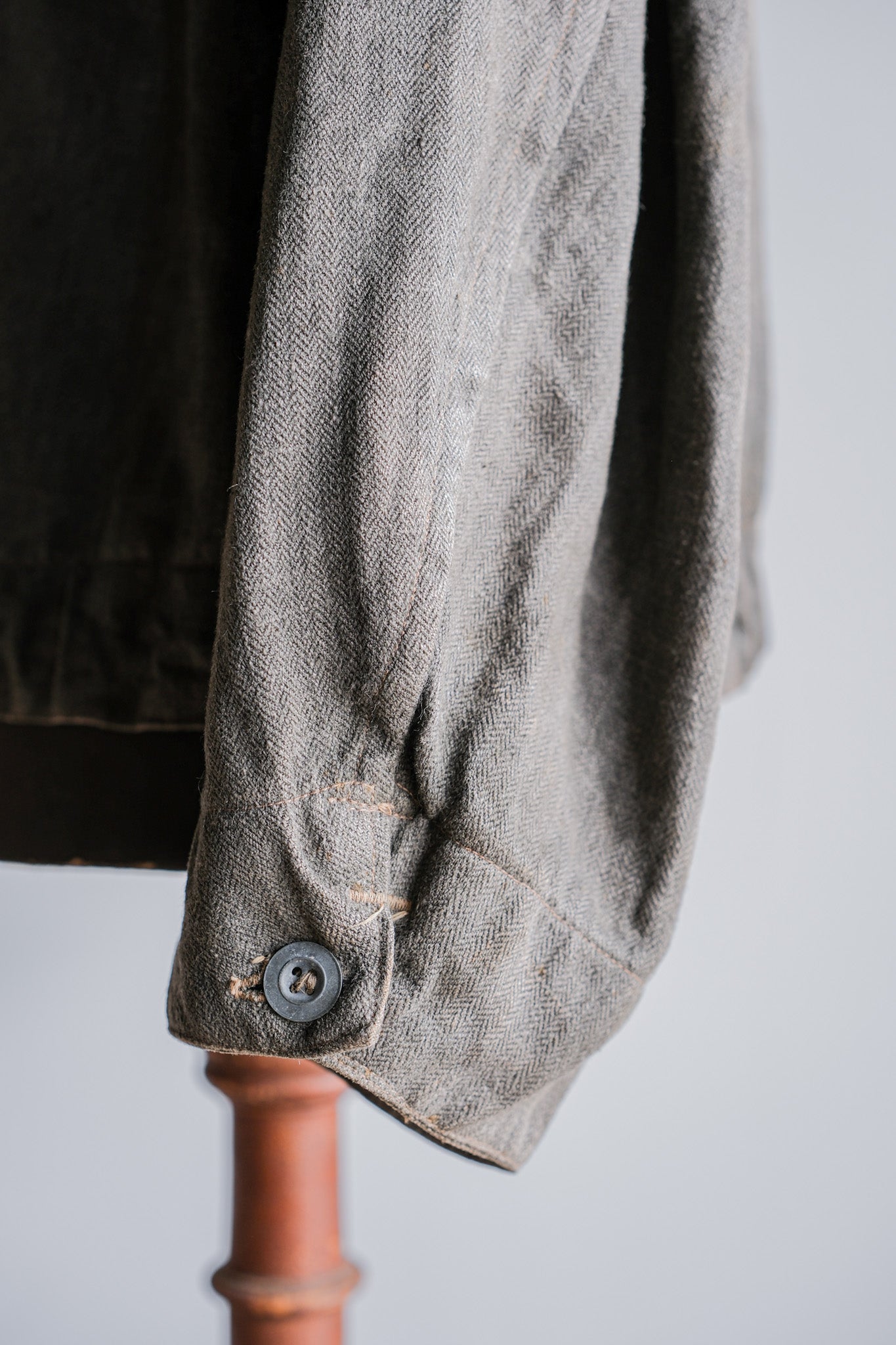 【~40's】WWⅡ German Navy Gray Drillich HBT Linen Work Smock "Unusual Color" "Kriegsmarine"