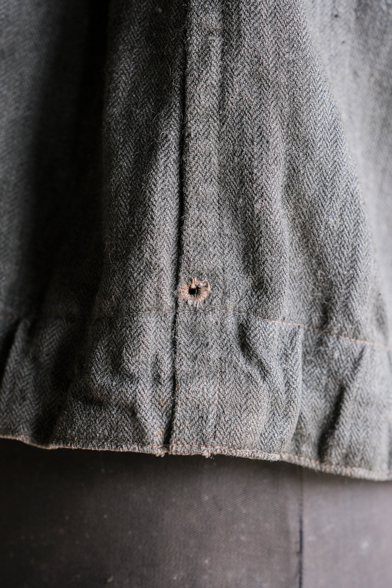 ［~40's］WWⅡ German Navy Gray Drillich HBT Linen Work Smock "Unusual Color" "Kriegsmarine"