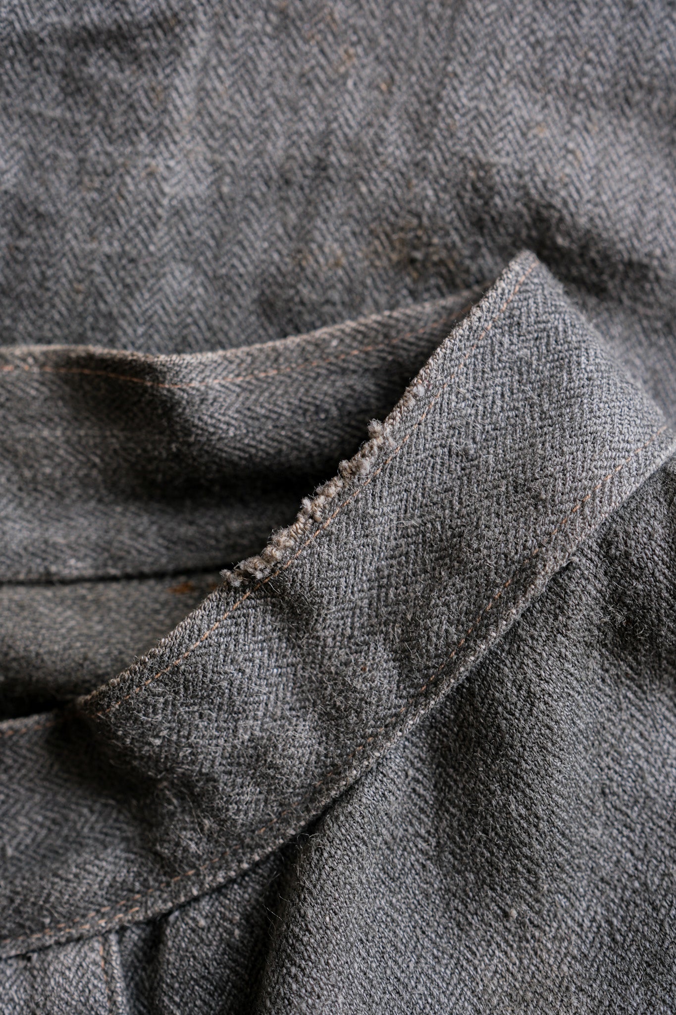 ［~40's］WWⅡ German Navy Gray Drillich HBT Linen Work Smock "Unusual Color" "Kriegsmarine"