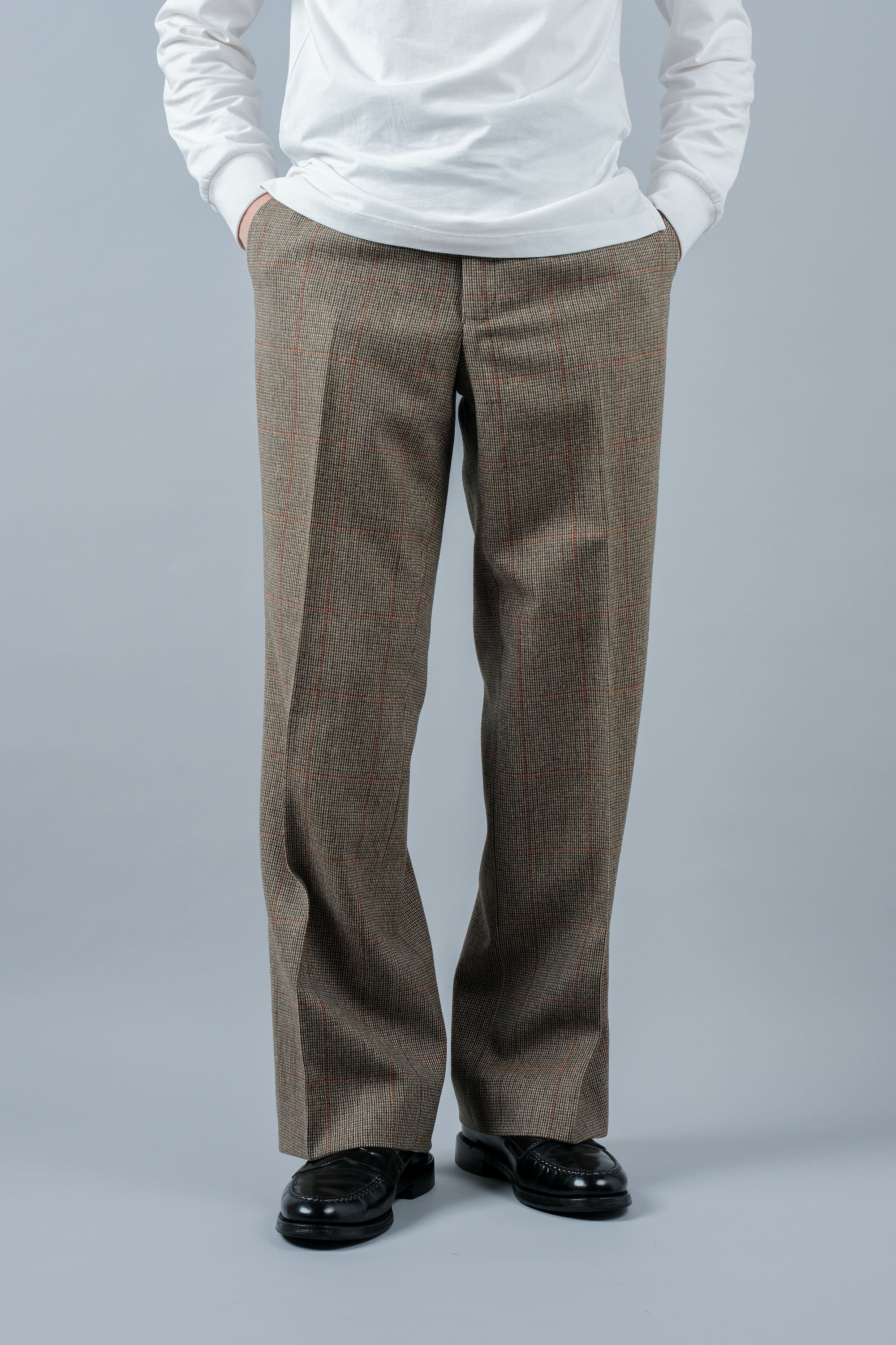 ［~70's］British Vintage Wool Plaid Trousers