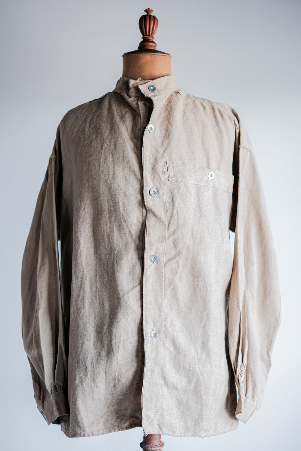 【~30's】French Army Bourgeron Linen Jacket Size.2 "Full Open Type"