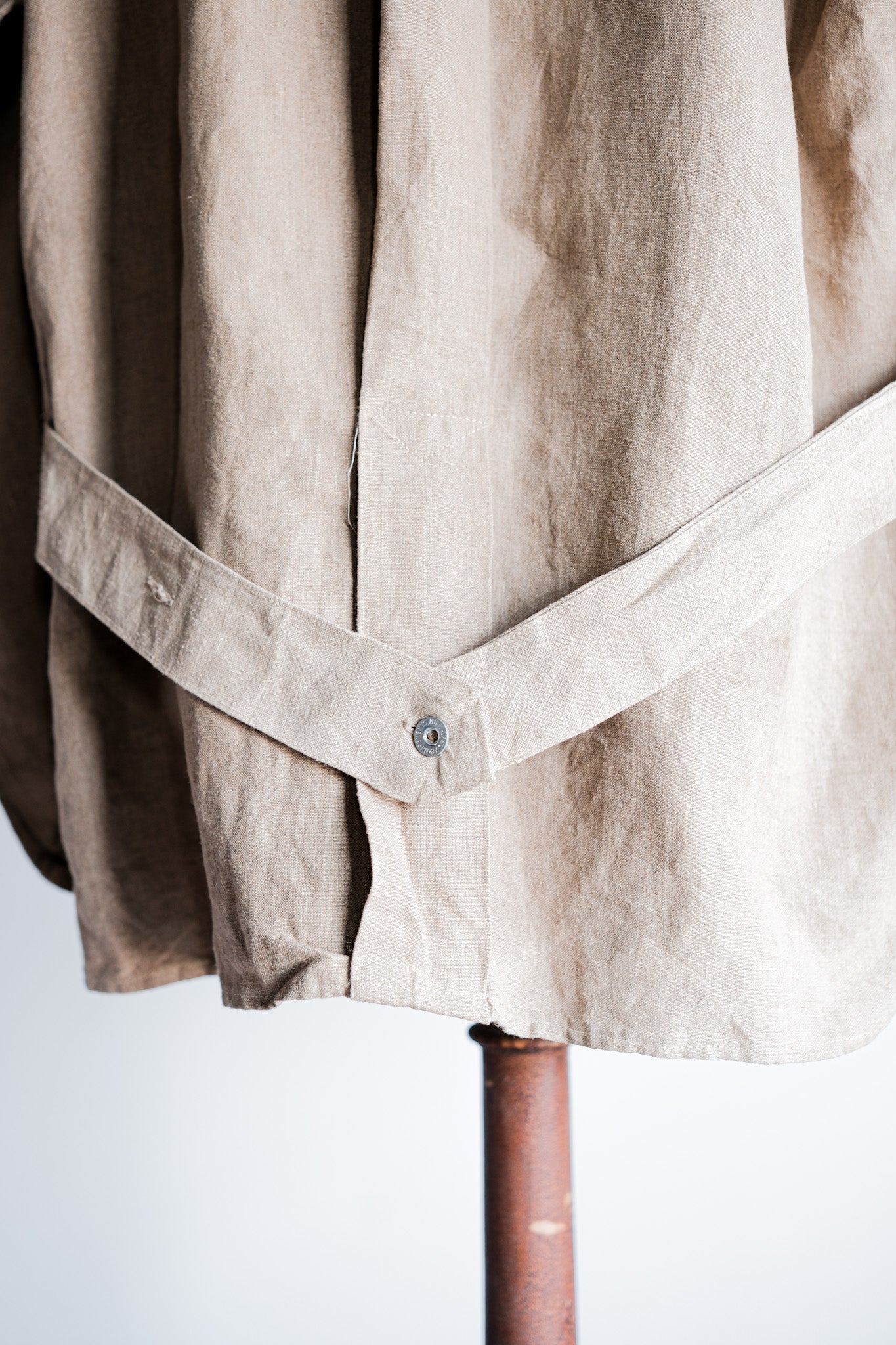 【~30's】French Army Bourgeron Linen Jacket Size.2 "Full Open Type"