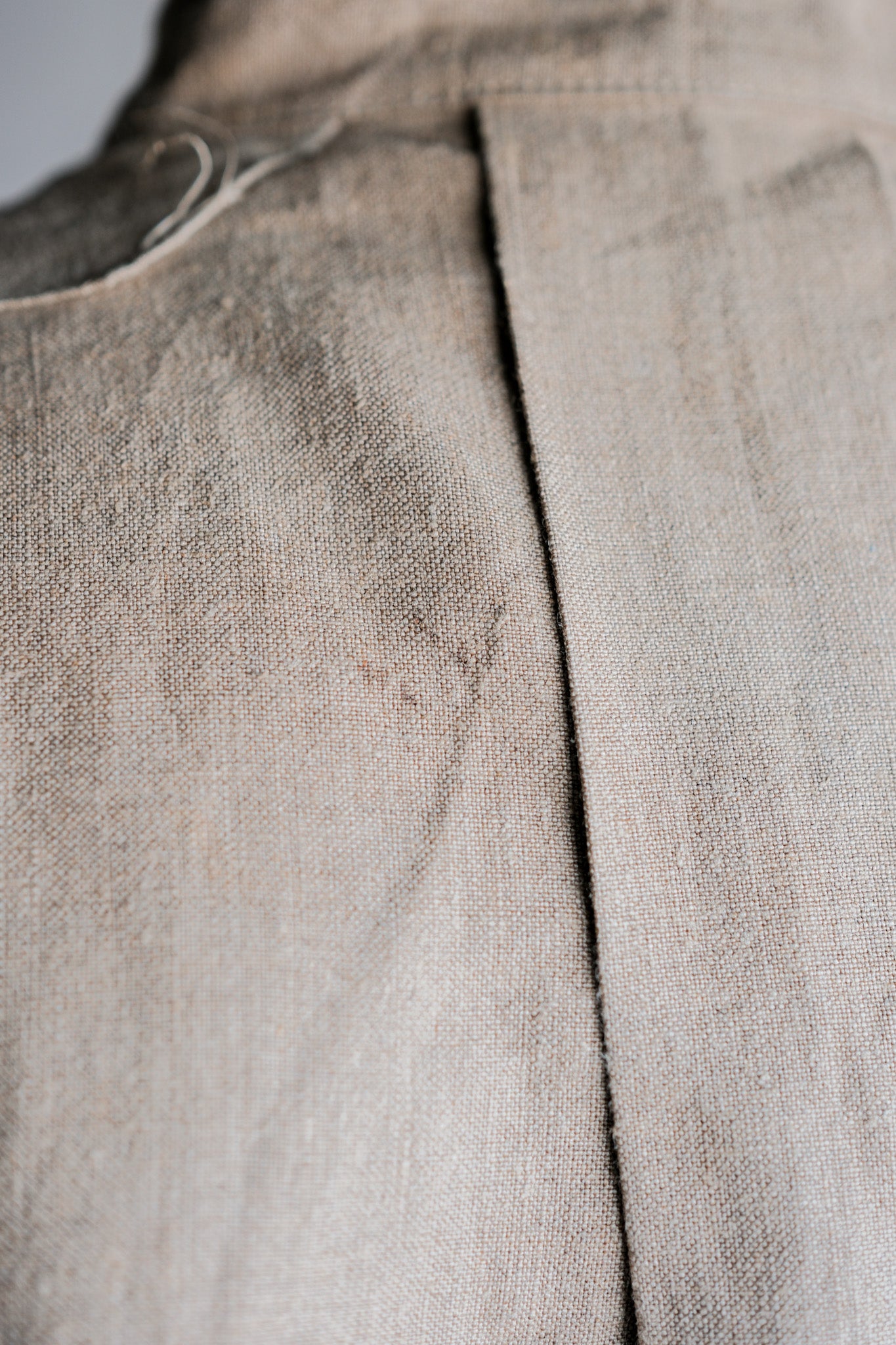 【~30's】French Army Bourgeron Linen Jacket Size.2 "Full Open Type"