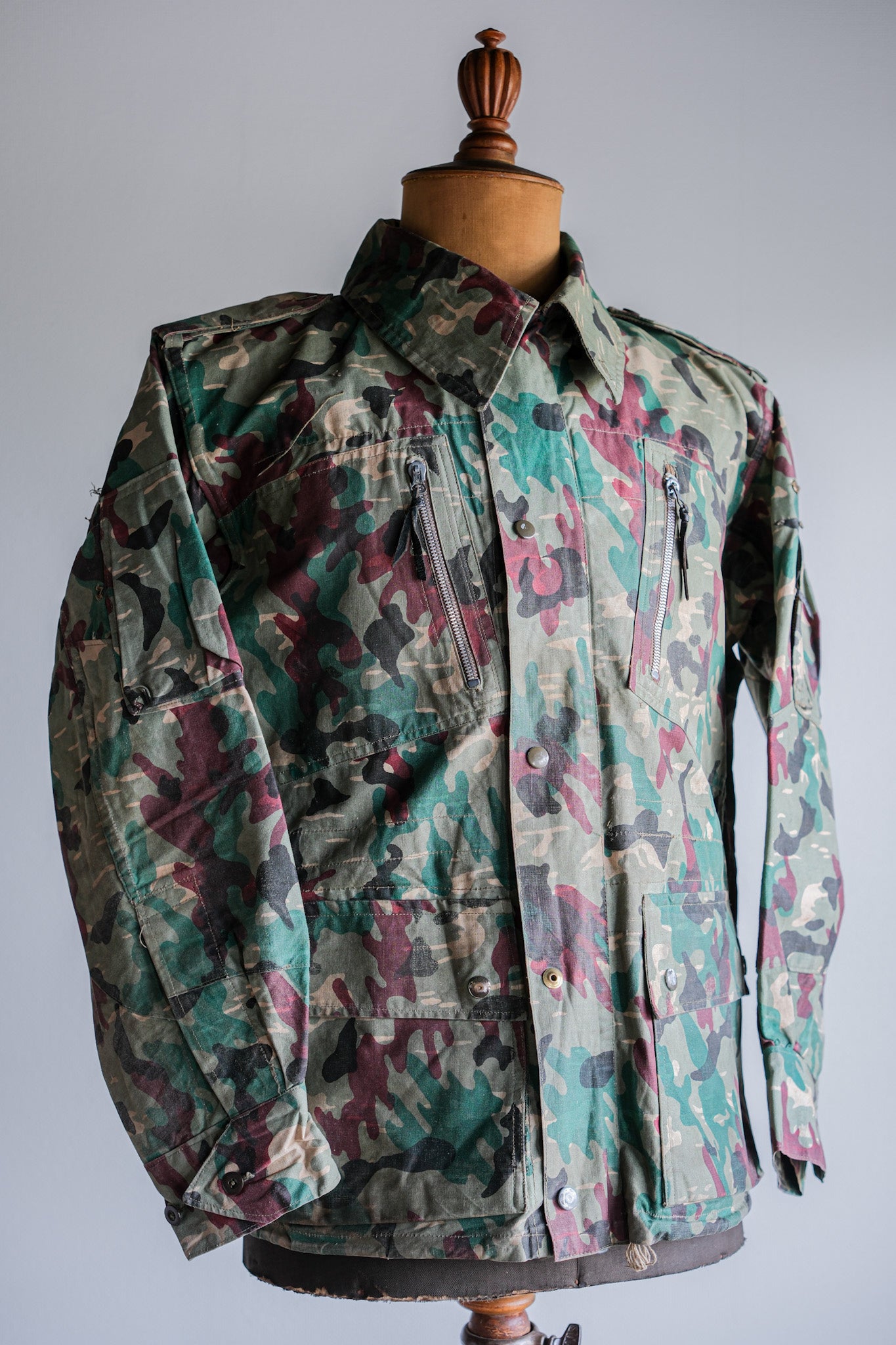 【~60's】Spanish Army Green Amoeba Camouflage Paratrooper Jacket