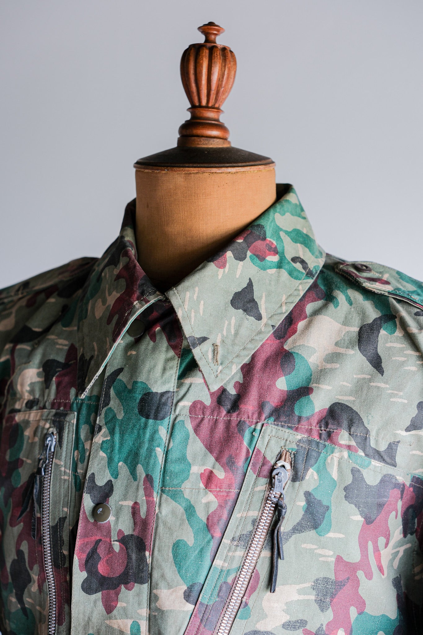 【~60's】Spanish Army Green Amoeba Camouflage Paratrooper Jacket