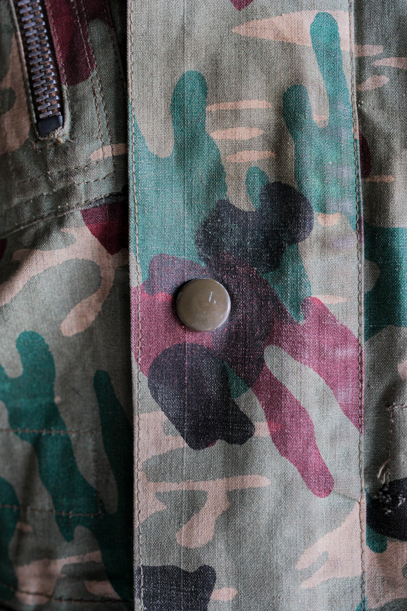 【~60's】Spanish Army Green Amoeba Camouflage Paratrooper Jacket