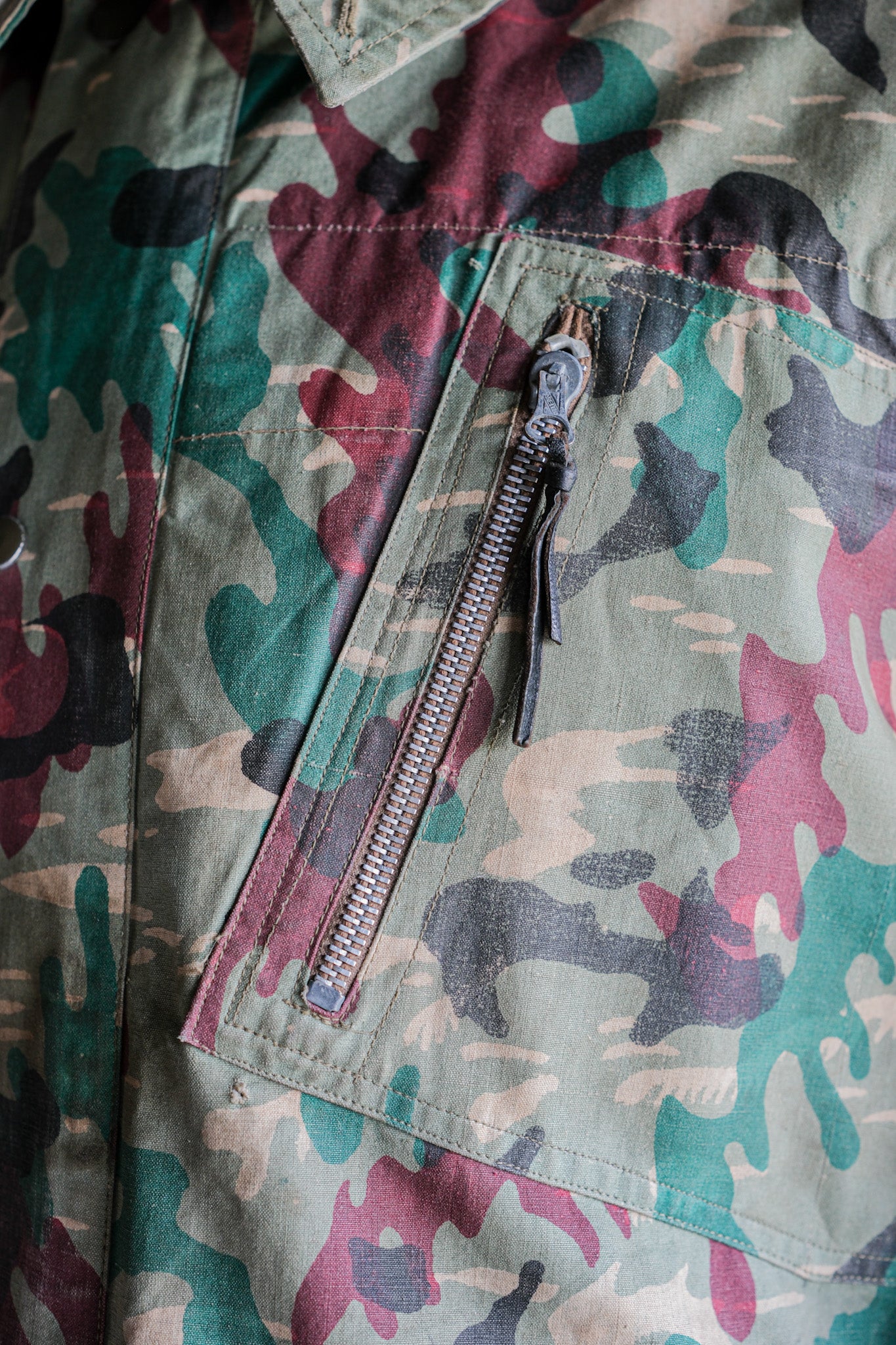 ［~60's］Spanish Army Green Amoeba Camouflage Paratrooper Jacket
