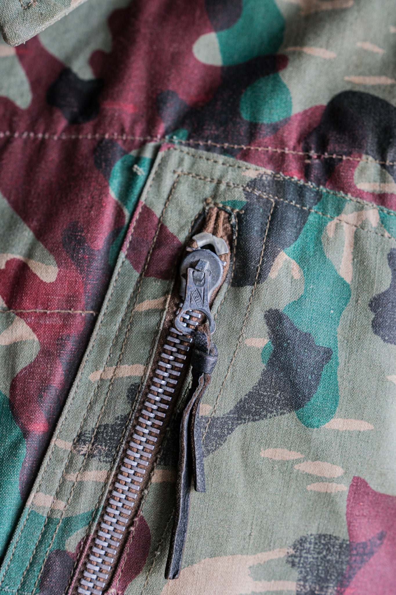 【~60's】Spanish Army Green Amoeba Camouflage Paratrooper Jacket