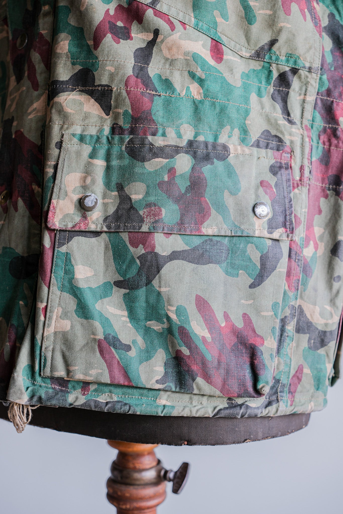 【~60's】Spanish Army Green Amoeba Camouflage Paratrooper Jacket