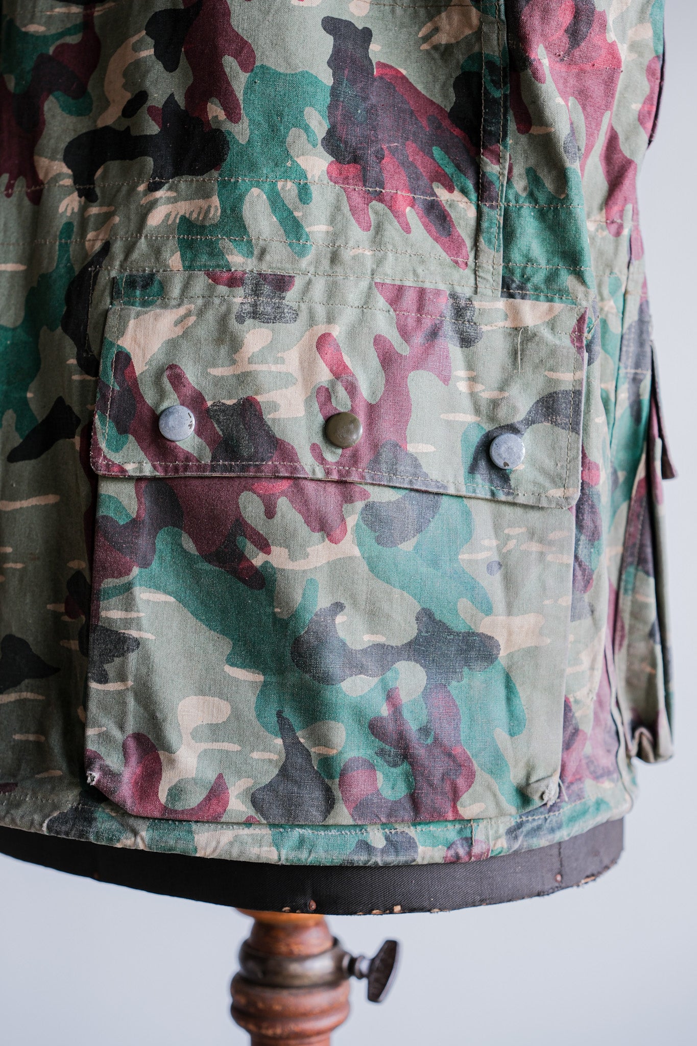 [~ 60's] Spanish Army Green Amoeba Camouflage PARATROOPER JACKET