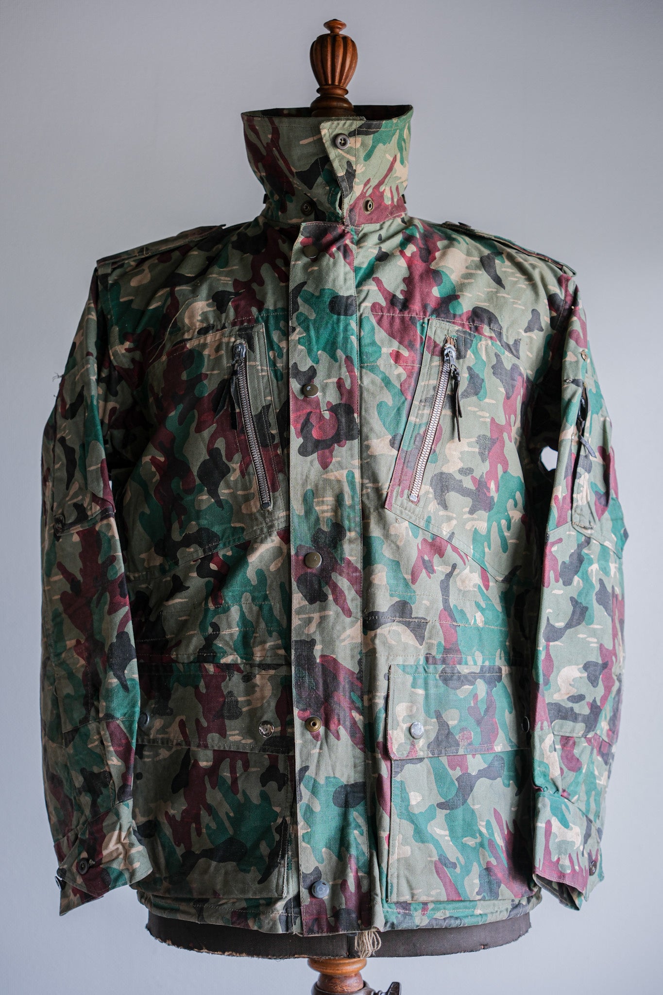 [~ 60's] Spanish Army Green Amoeba Camouflage PARATROOPER JACKET