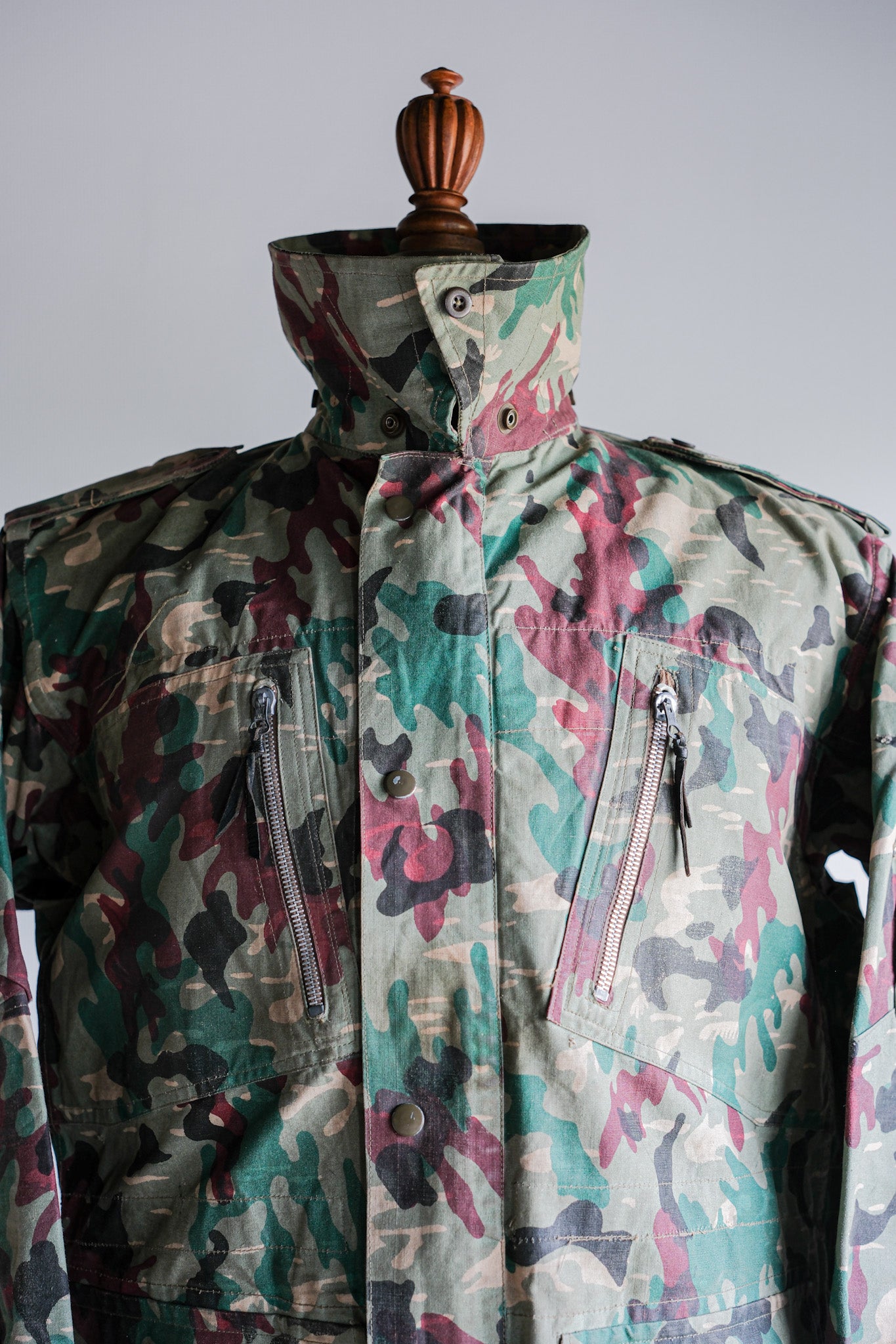 【~60's】Spanish Army Green Amoeba Camouflage Paratrooper Jacket