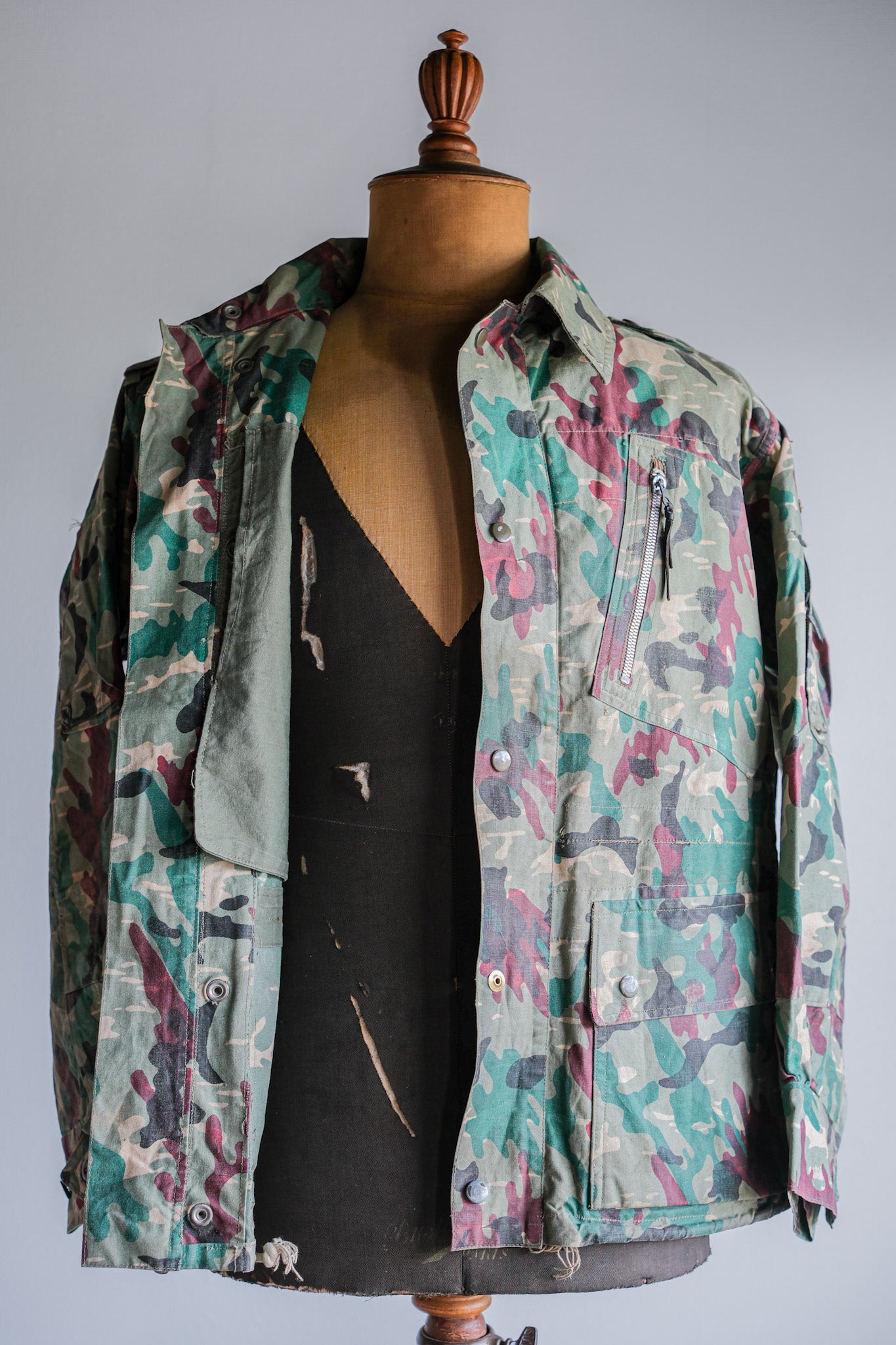 ［~60's］Spanish Army Green Amoeba Camouflage Paratrooper Jacket