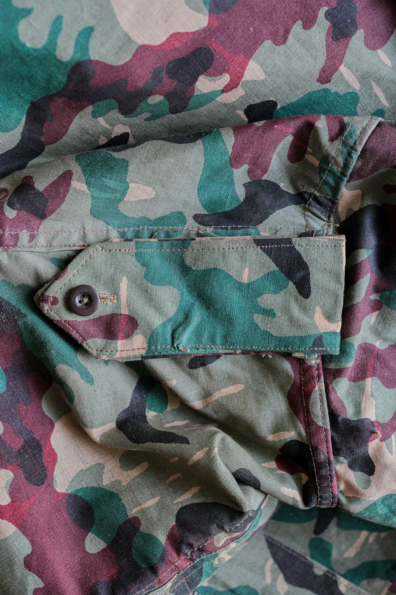 【~60's】Spanish Army Green Amoeba Camouflage Paratrooper Jacket