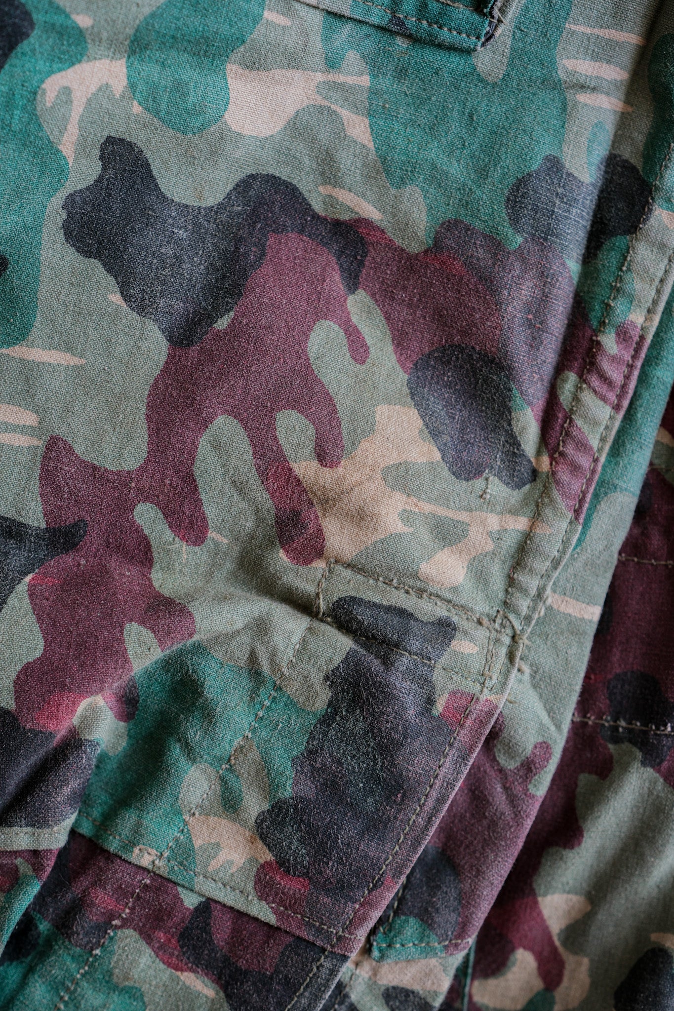 【~60's】Spanish Army Green Amoeba Camouflage Paratrooper Jacket