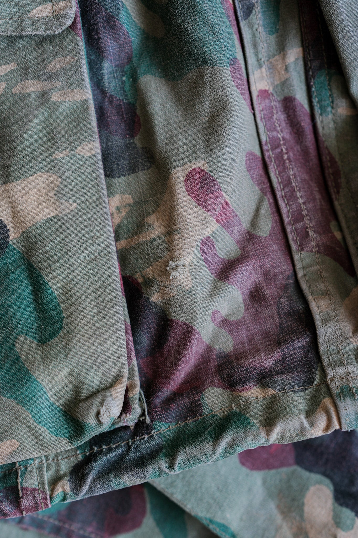 【~60's】Spanish Army Green Amoeba Camouflage Paratrooper Jacket