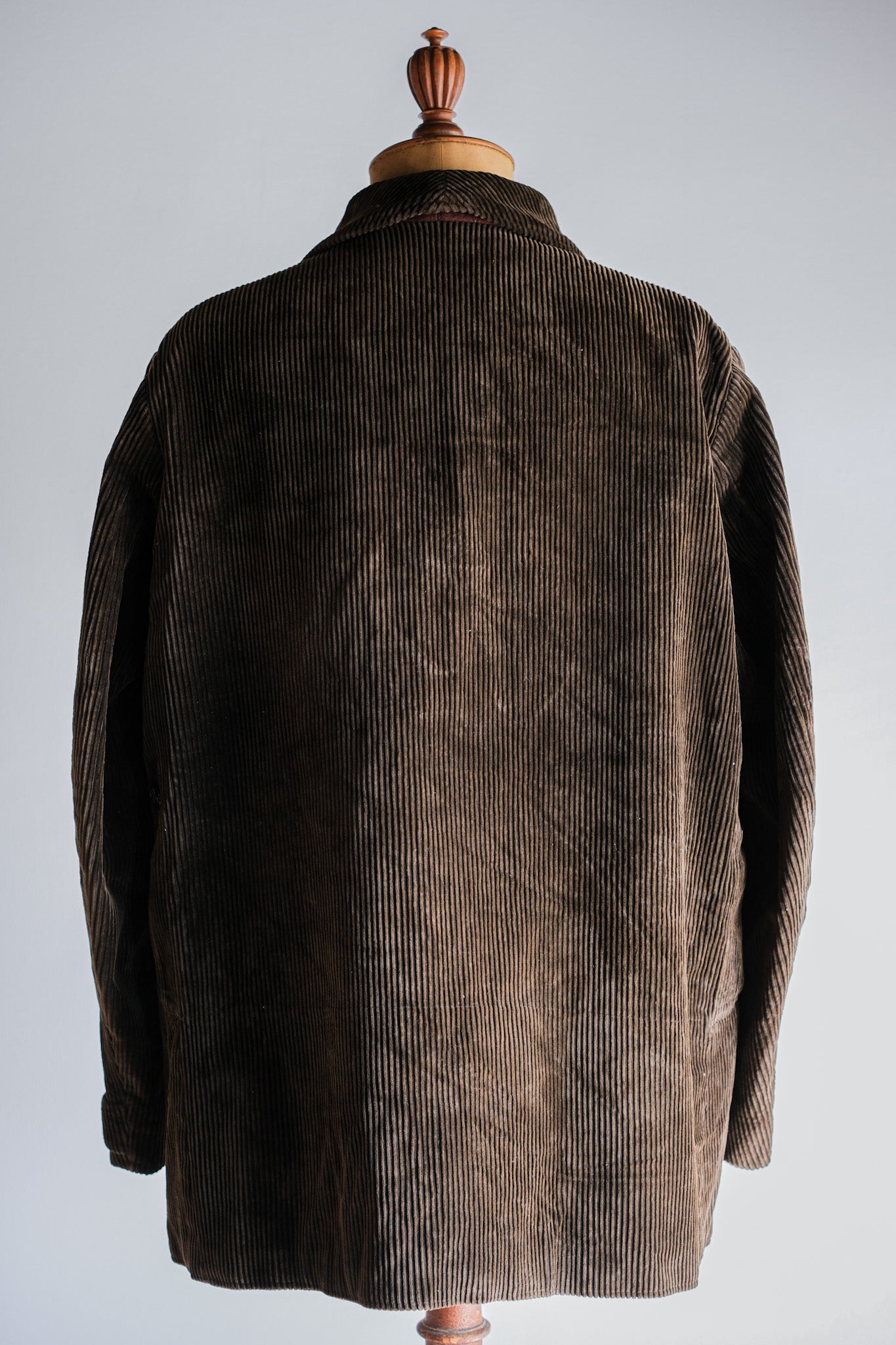 【~40's】French Vintage Brown Corduroy Hunting Jacket "Black Moleskin Lining"