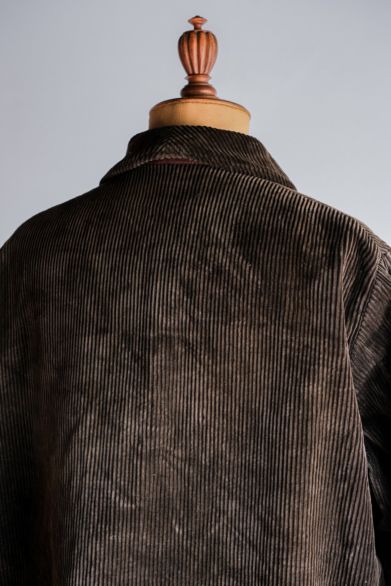 【~40's】French Vintage Brown Corduroy Hunting Jacket "Black Moleskin Lining"