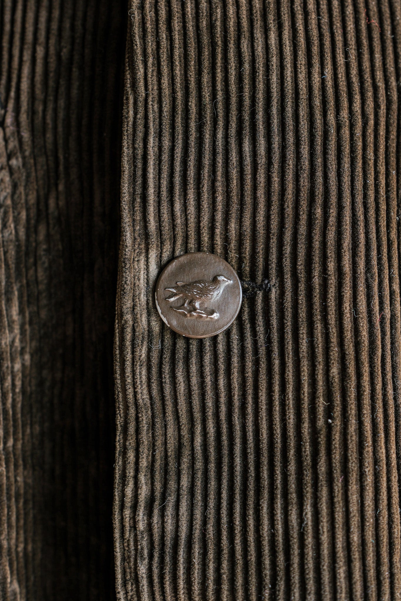 【~40's】French Vintage Brown Corduroy Hunting Jacket "Black Moleskin Lining"
