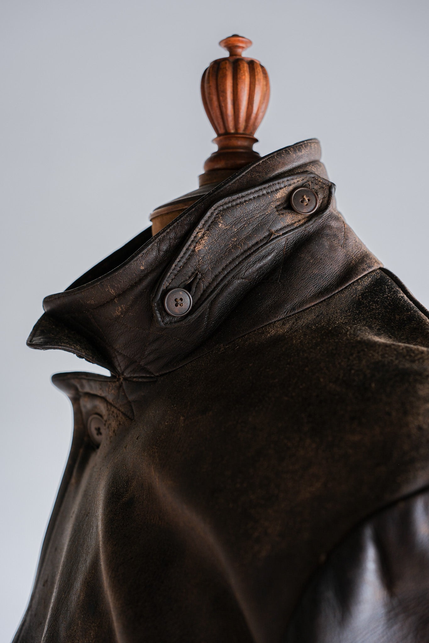 ［~40's］WWⅡ German Hitler-Jugend Double Breasted Motorcycle Leather Jacket
