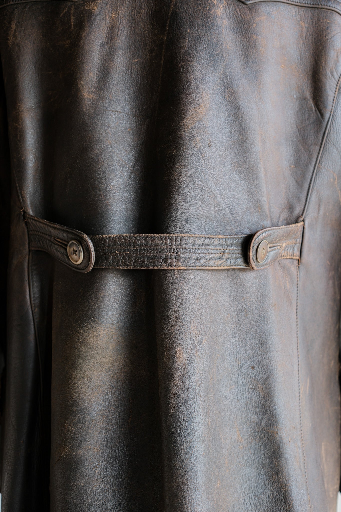 ［~40's］WWⅡ German Hitler-Jugend Double Breasted Motorcycle Leather Jacket