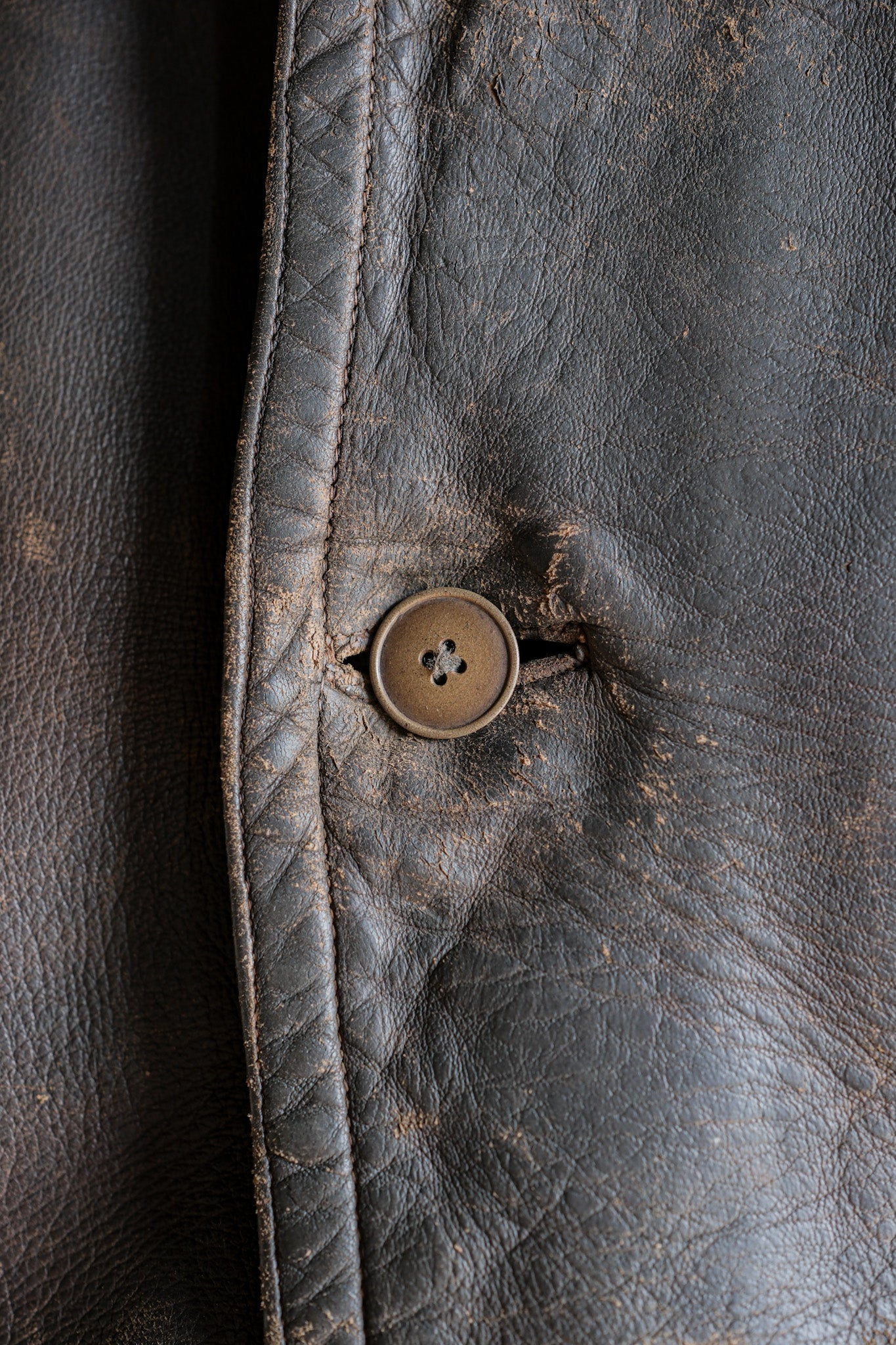 ［~40's］WWⅡ German Hitler-Jugend Double Breasted Motorcycle Leather Jacket