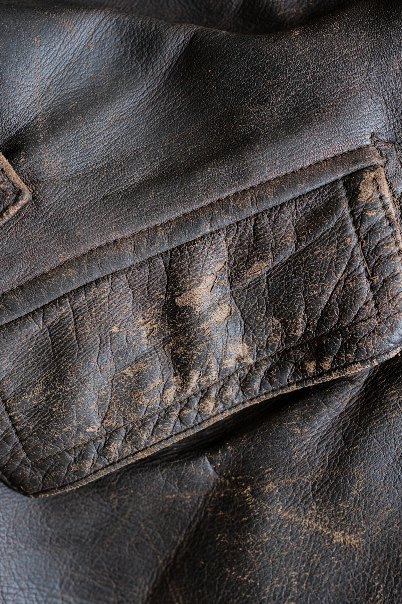 【~40's】WWⅡ German Hitler-Jugend Double Breasted Motorcycle Leather Jacket