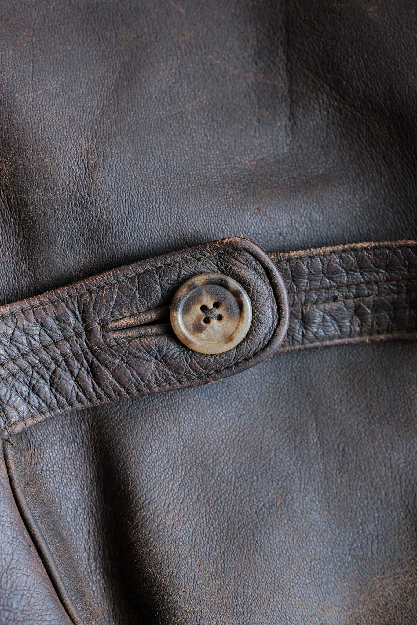 【~40's】WWⅡ German Hitler-Jugend Double Breasted Motorcycle Leather Jacket