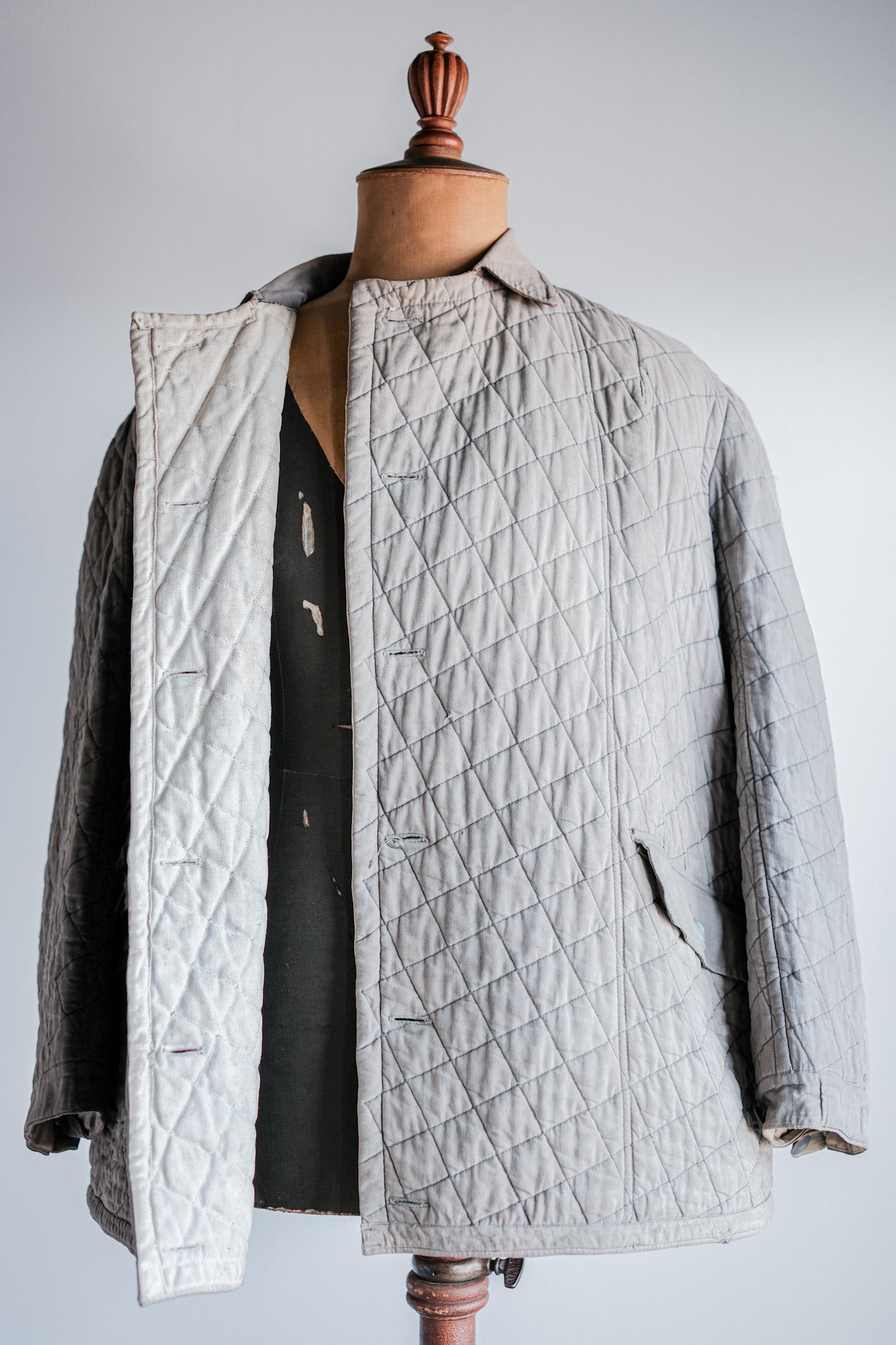［~40's］WWⅡ German Army Gray-White Reversible Quilted Winter Parka "Modified" "Wehrmacht"