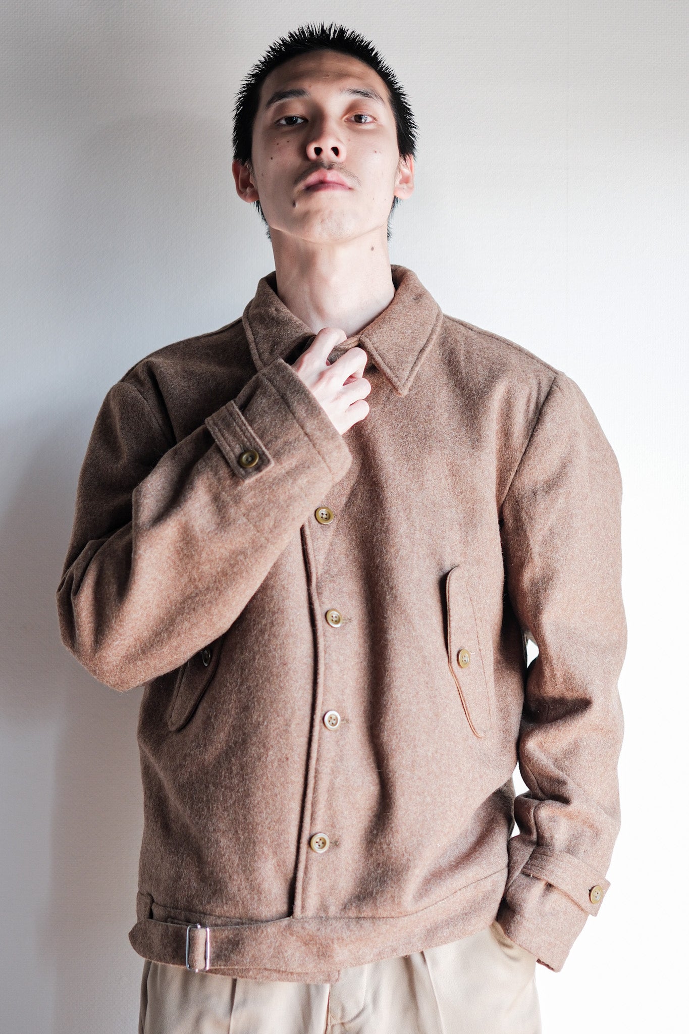 ［~50's］French Army Wool Jacket With Chin Strap Size.42 "Dead Stock"