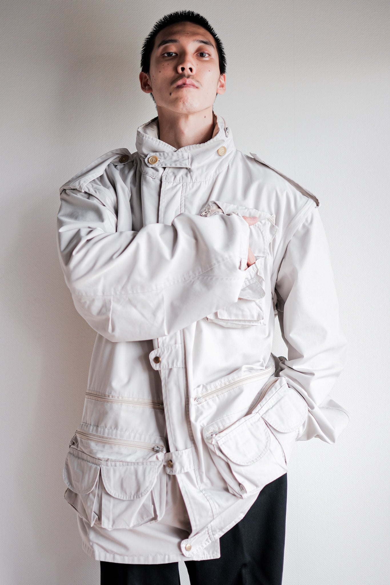 ［~90's］Old Renoma Paris Detachable Sleeve Multi Pocket Jacket With Liner