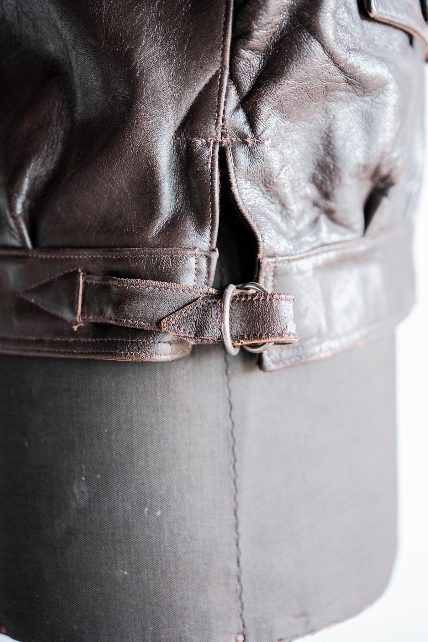 【~30's】French Vintage Hartmann Type Motorcycle Leather Jacket