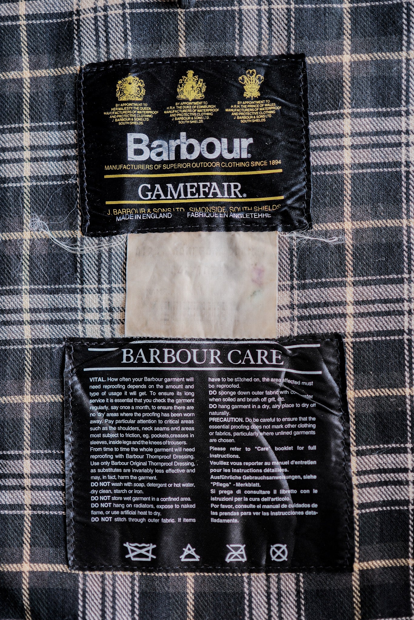 [~ 90's] Vintage Barbour "Gamefair" 3 Crest Size.42